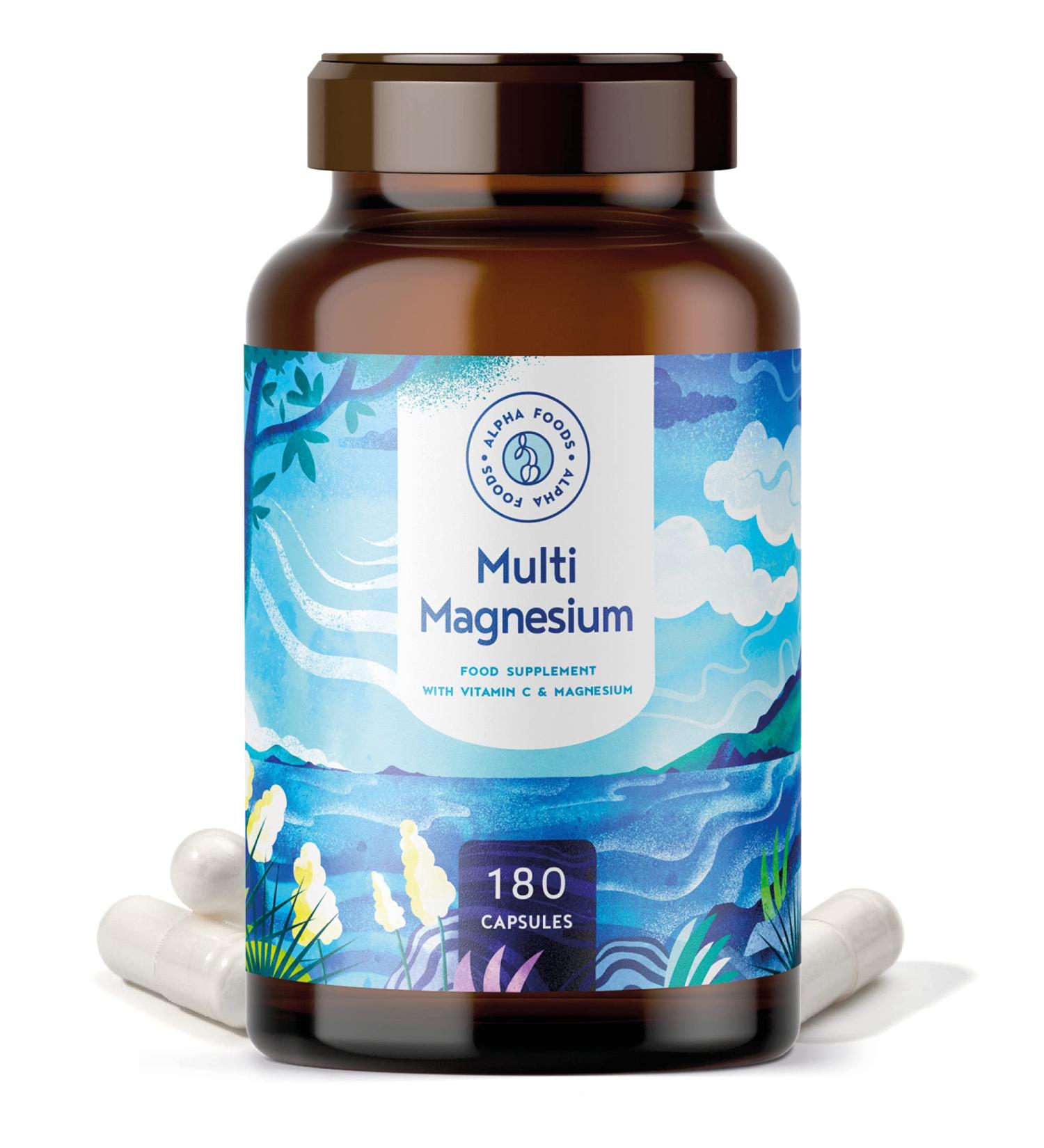 Multi-Magnesium 180 capsules highly dosed 7 bioactive sources of magnesium: phyto-magnesium magnesium bisglycinate citrate & glycinate - 2140mg of magnesium - Buy Online on GoSupps.com