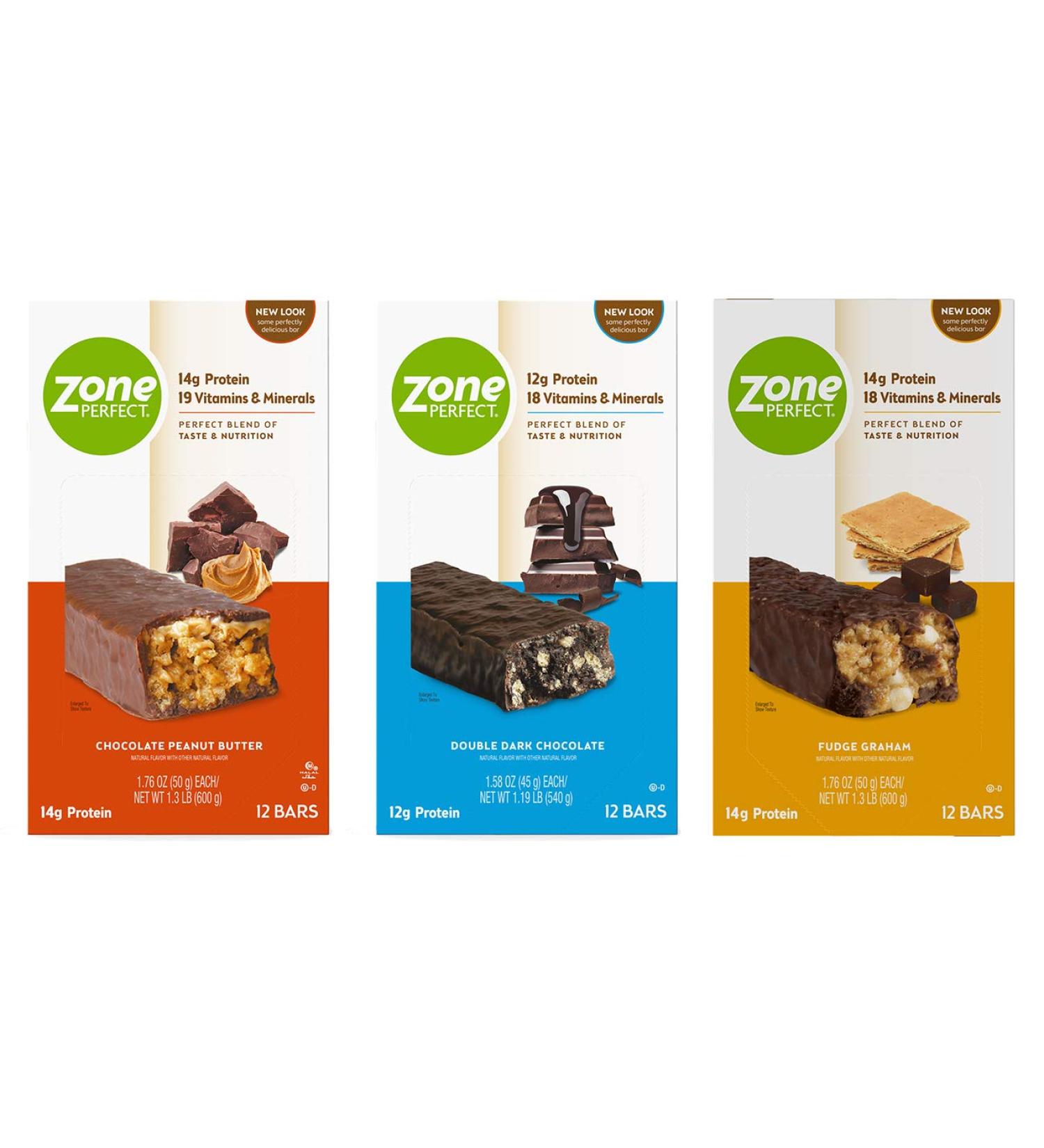 Zone PERFECT Protein Bars Variety Pack - High Protein with Vitamins & Minerals (36 Bars) - Buy Online on GoSupps.com