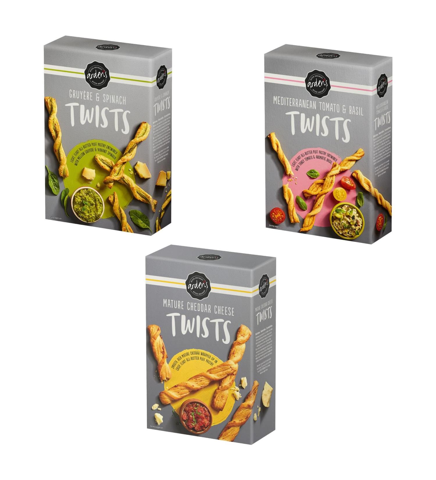 Ardens Twists Pick N Mix - Create Custom Box Combo with 3 Flovours Twists - Gruyere & Spinach Tomato & Basil Cheddar Cheese - Pack of 3 - Buy Online on GoSupps.com