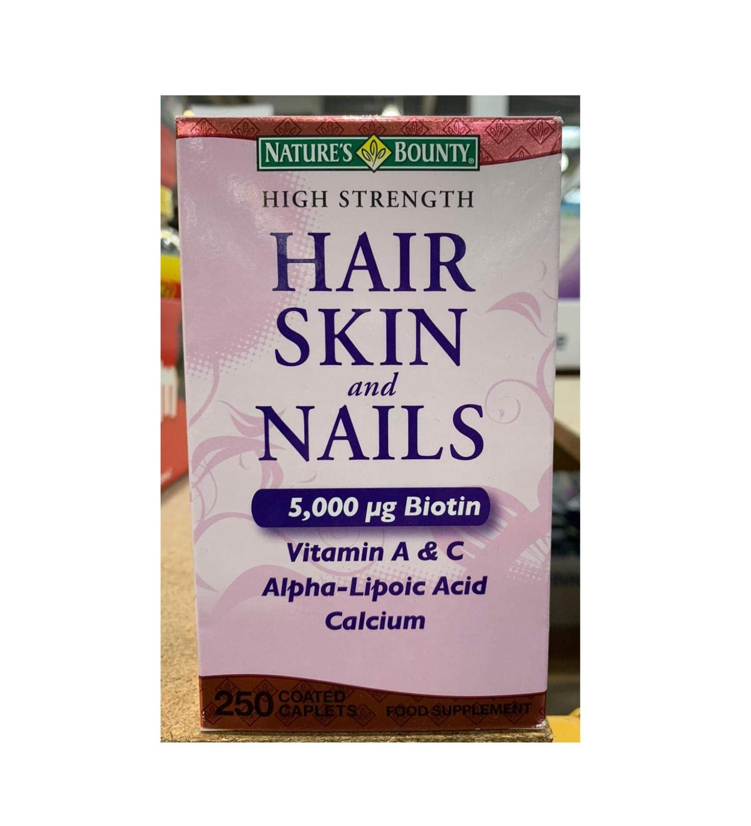 Natures Bounty Optimal Solutions Hair Skin and Nails Argan Oil Infused 5000mcg of Biotin 250 Softgels 250 Count (Pack of 1)