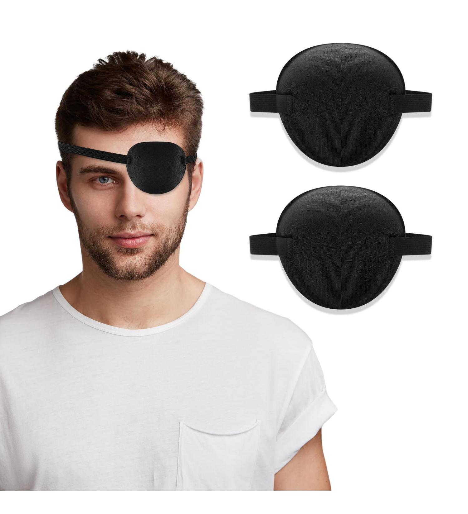 3D Adjustable Eye Patch for Adults & Kids - 2 Pcs Lazy Eye Cover Eye Shield for Pirate Costume - Black - Buy Online on GoSupps.com