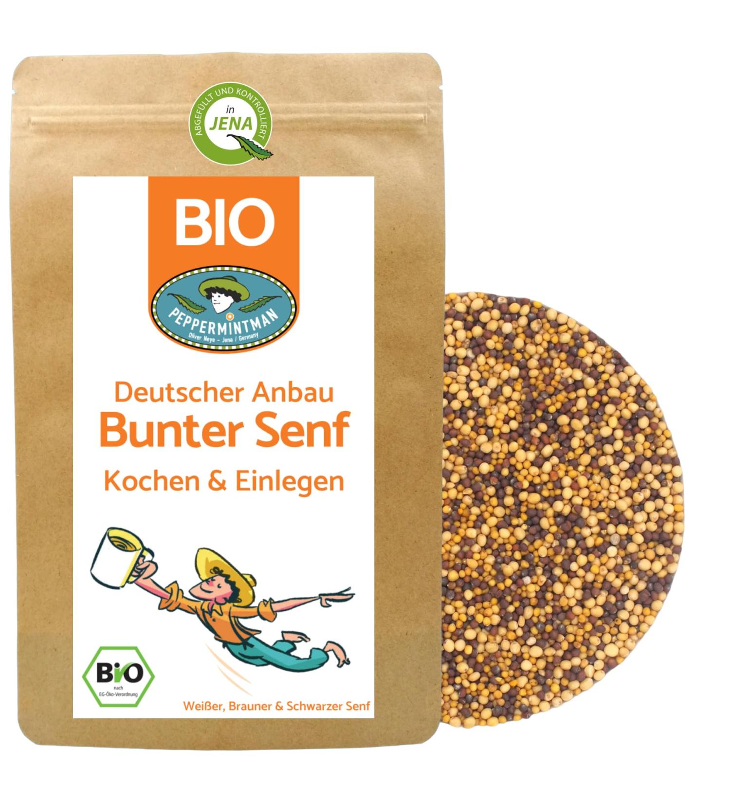  PEPPERMINTMAN PEPPERMINTMAN Organic Coloured Trio Mustard 250g German Culture Mix of Black and Brown and Yellow Mustard Grains Seasoning Mustard Preparation Green Fertiliser - PEPPERMINTMAN - Buy Online on GoSupps.com