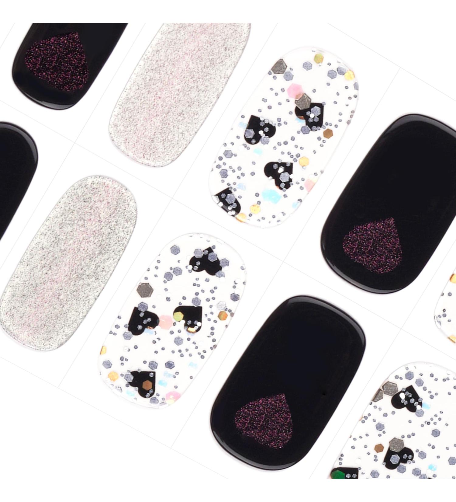 Danni & Toni Half Hardened Gel Nail Films | Endless Love Heart-Shaped Sequins | Valentine's Day UV Gel Nail Foil | Self-Adhesive Nail Wraps (28 Stickers) - Buy Online on GoSupps.com