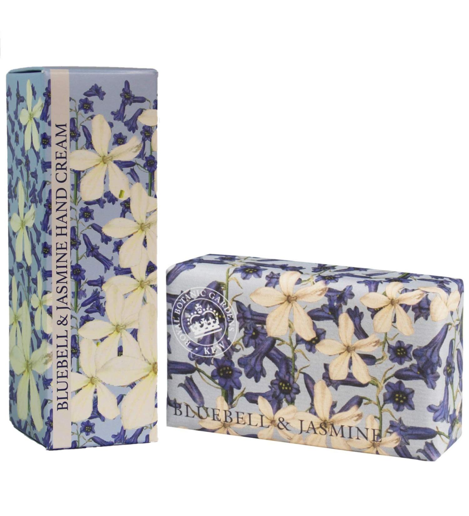 Royal Botanic Gardens KEW Hand Cream & Shea Butter Soap Gift Set - Bluebell & Jasmine | Luxury Skincare for All Skin Types | International Shipping Available - Buy Online on GoSupps.com