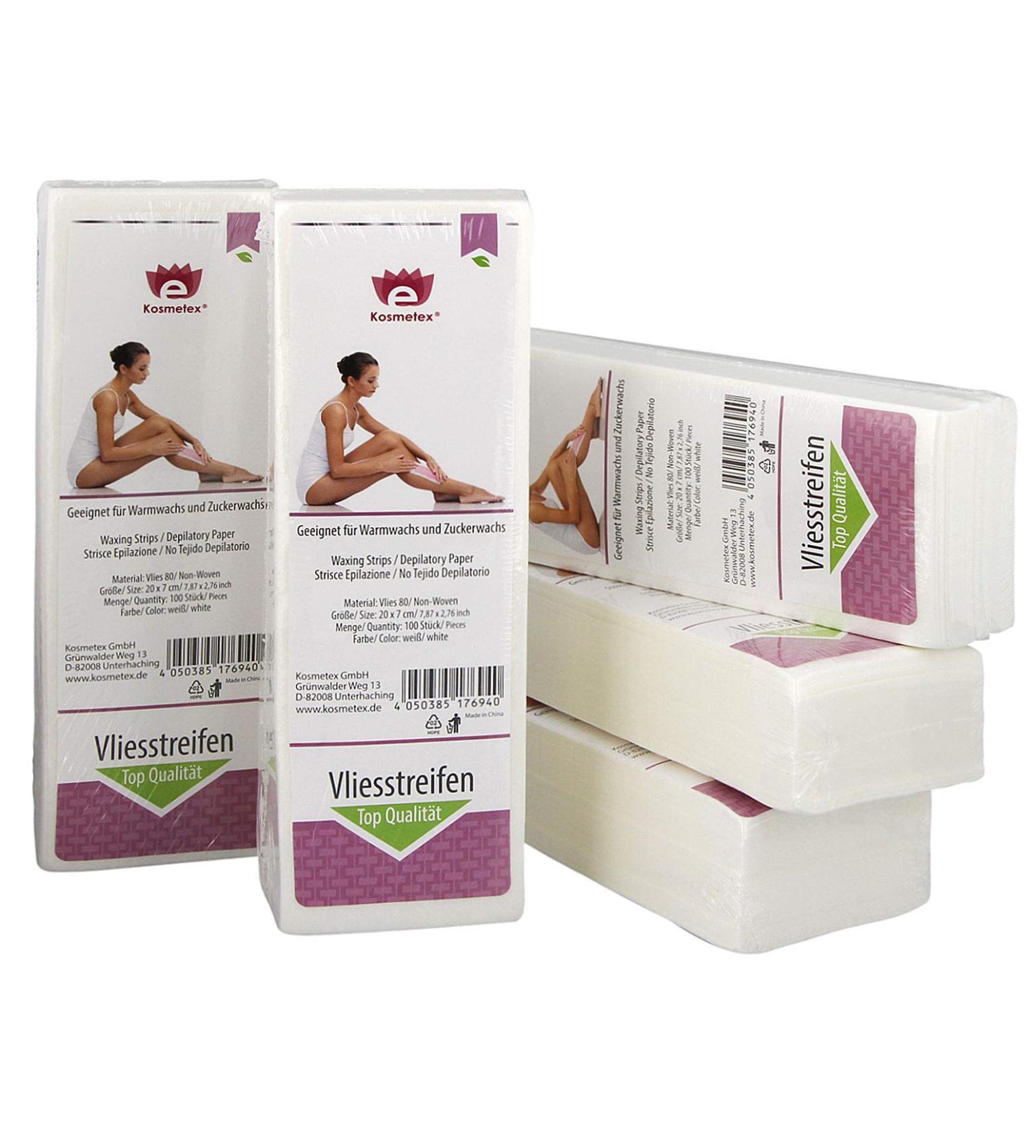 Cosmetex Fleece Strips for Hair Removal - 500 Pieces 20cm for Wax & Sugar Paste - Buy Online on GoSupps.com