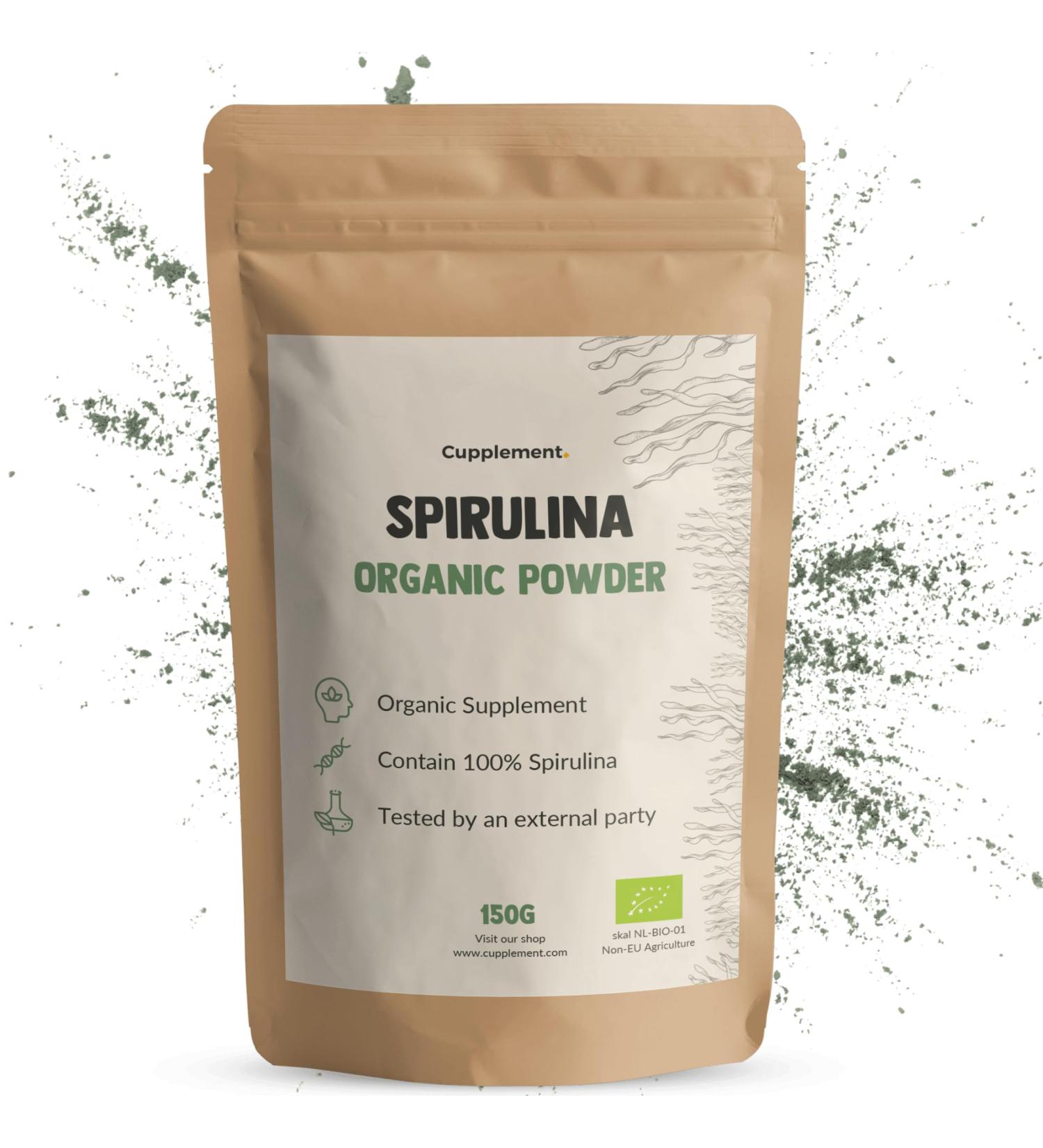  Cupplement Cupplement - Spirulina 150 Grams - Organic - Free Scoop - High Quality Powder - Buy Online on GoSupps.com