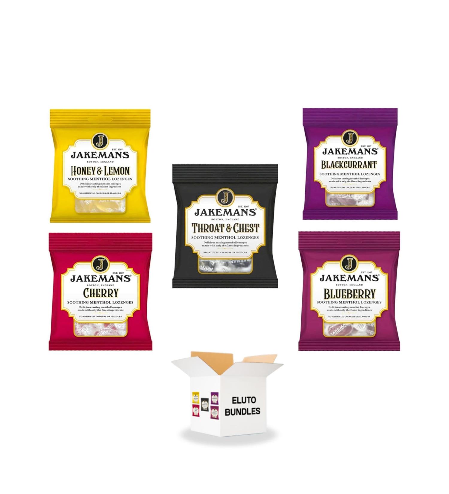 Jakemans Menthol Sweets for Sore Throat & Cough - Mixed Flavours Bundle | Packof 5 - (73gr) - Buy Online on GoSupps.com