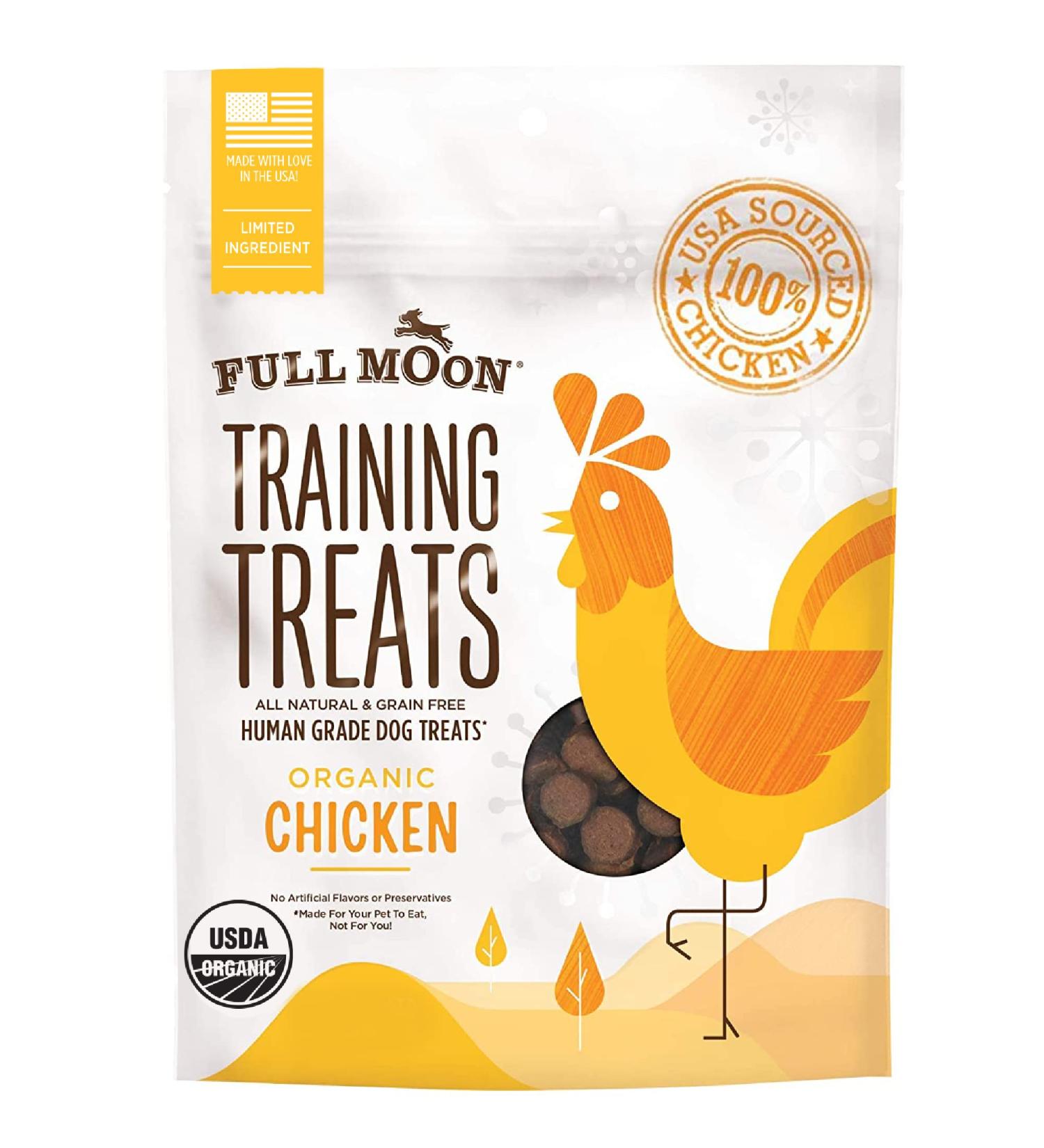 Full Moon Organic Chicken Training Treats for Dogs - 6 oz, Human Grade, Pack of 1 - Buy Online on GoSupps.com