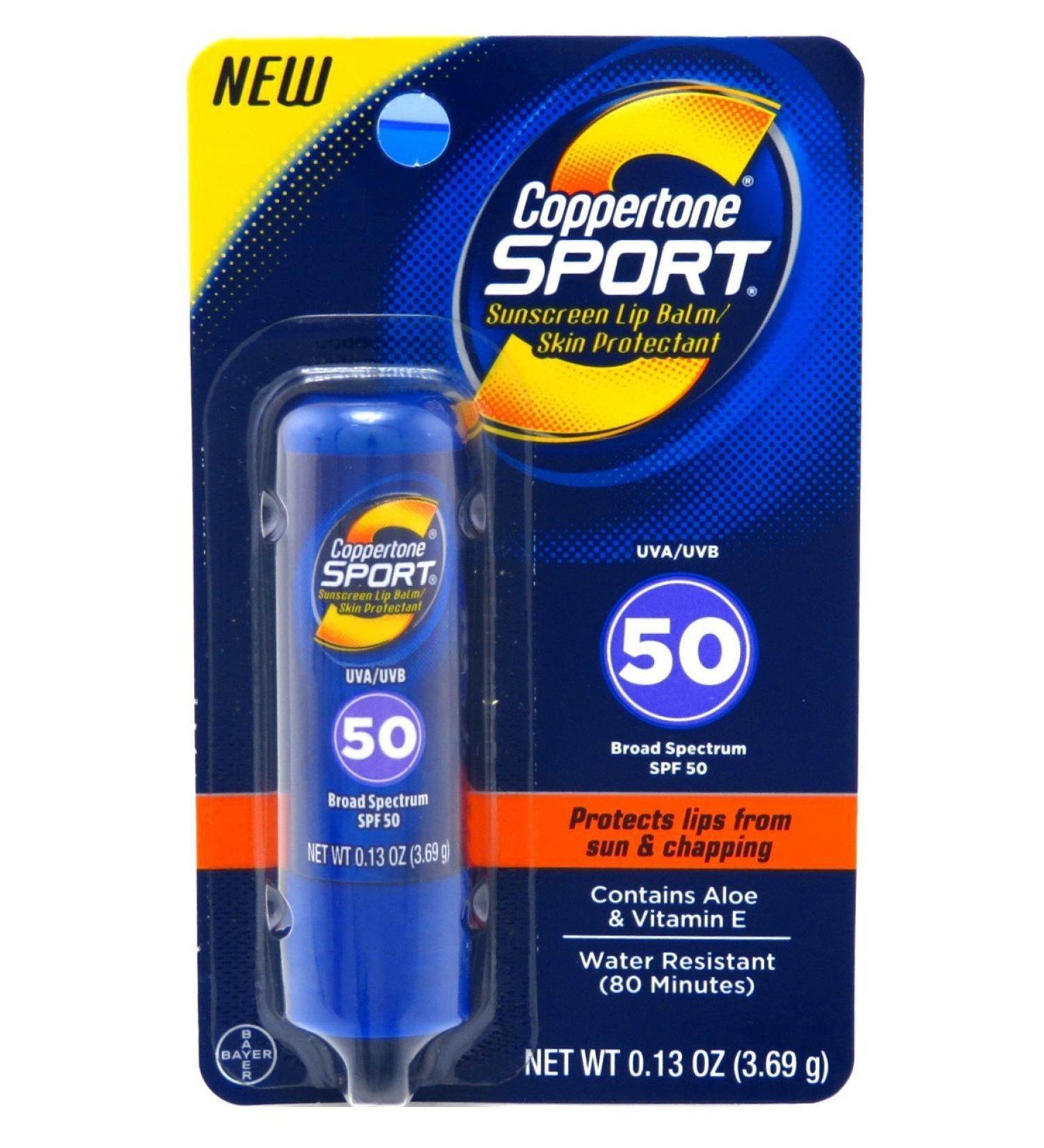 Coppertone Spf50 Sport Lip Balm 0.13 Ounce (3ml) (6 Pack)