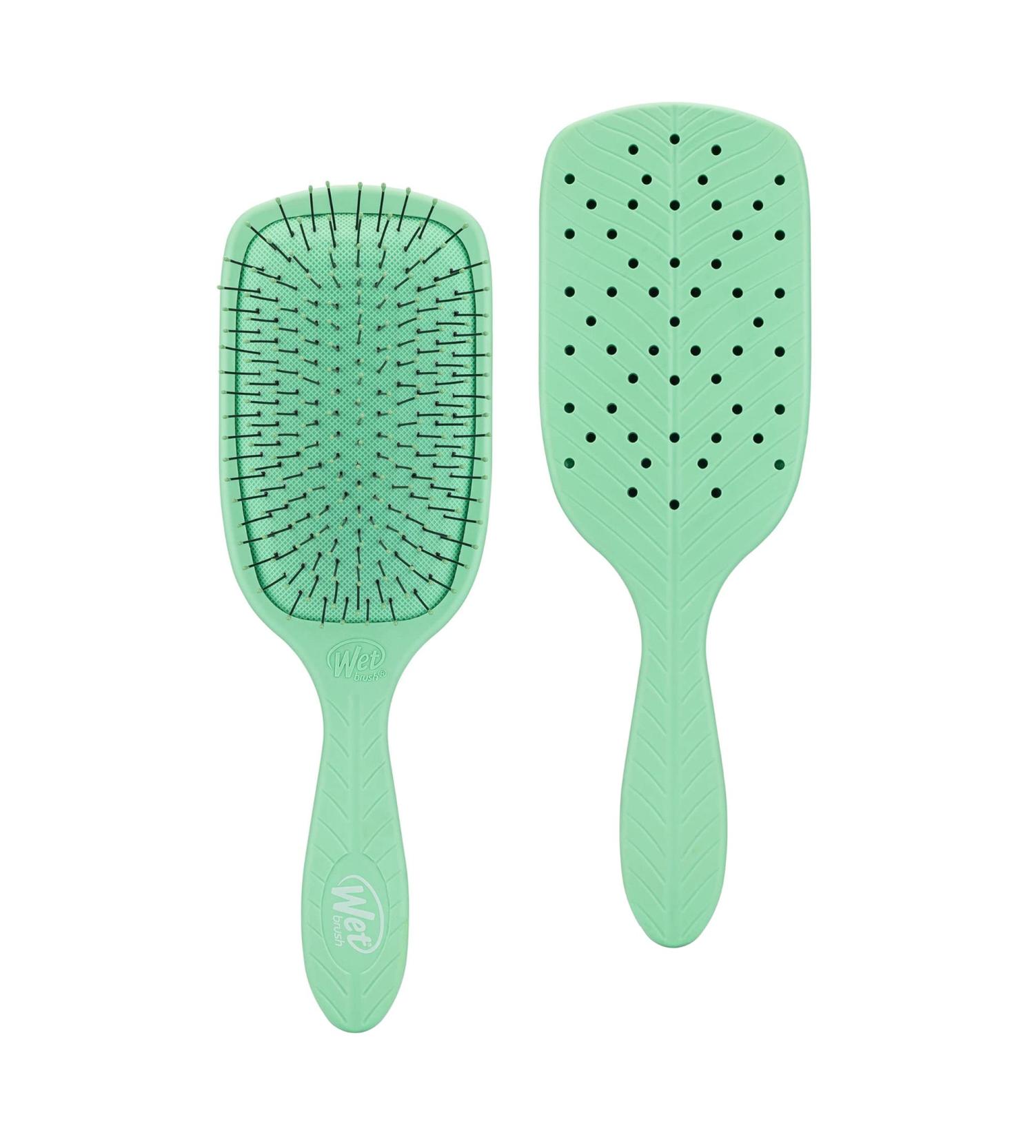 Wet Brush Paddle Hair Brush Green - Go Green Detangler with IntelliFlex Bristles - AquaVent Design for Evenly Spreading Treatments - Pain-Free Styling - Buy Online on GoSupps.com