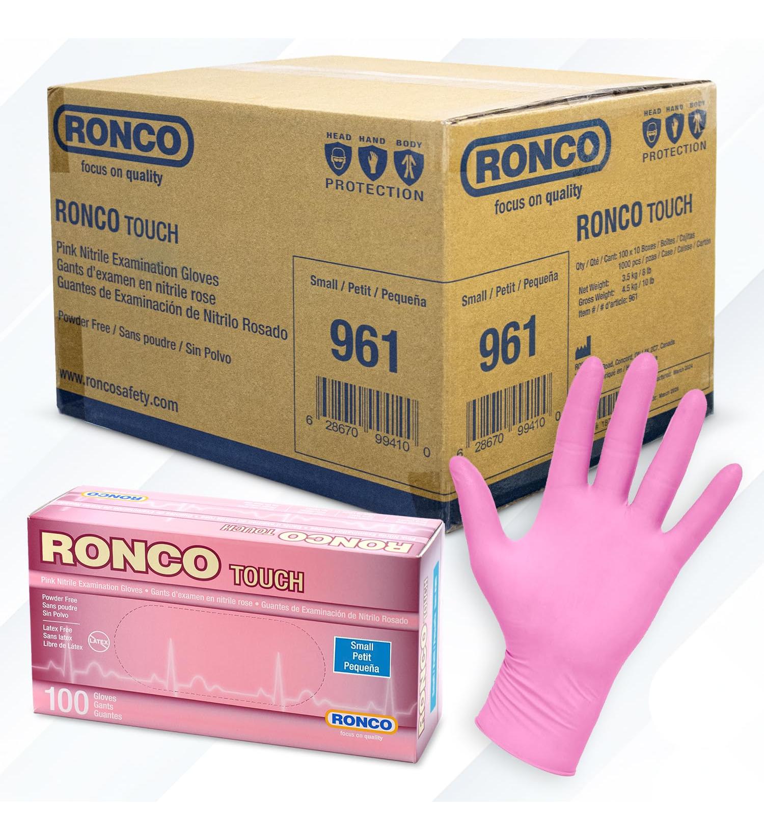 Pink Nitrile Disposable Gloves By Ronco Premium Quality Powder Free Textured Salon Food Grade 4 MIL 1000 Gloves/10 Packs Small Size - Buy Online on GoSupps.com