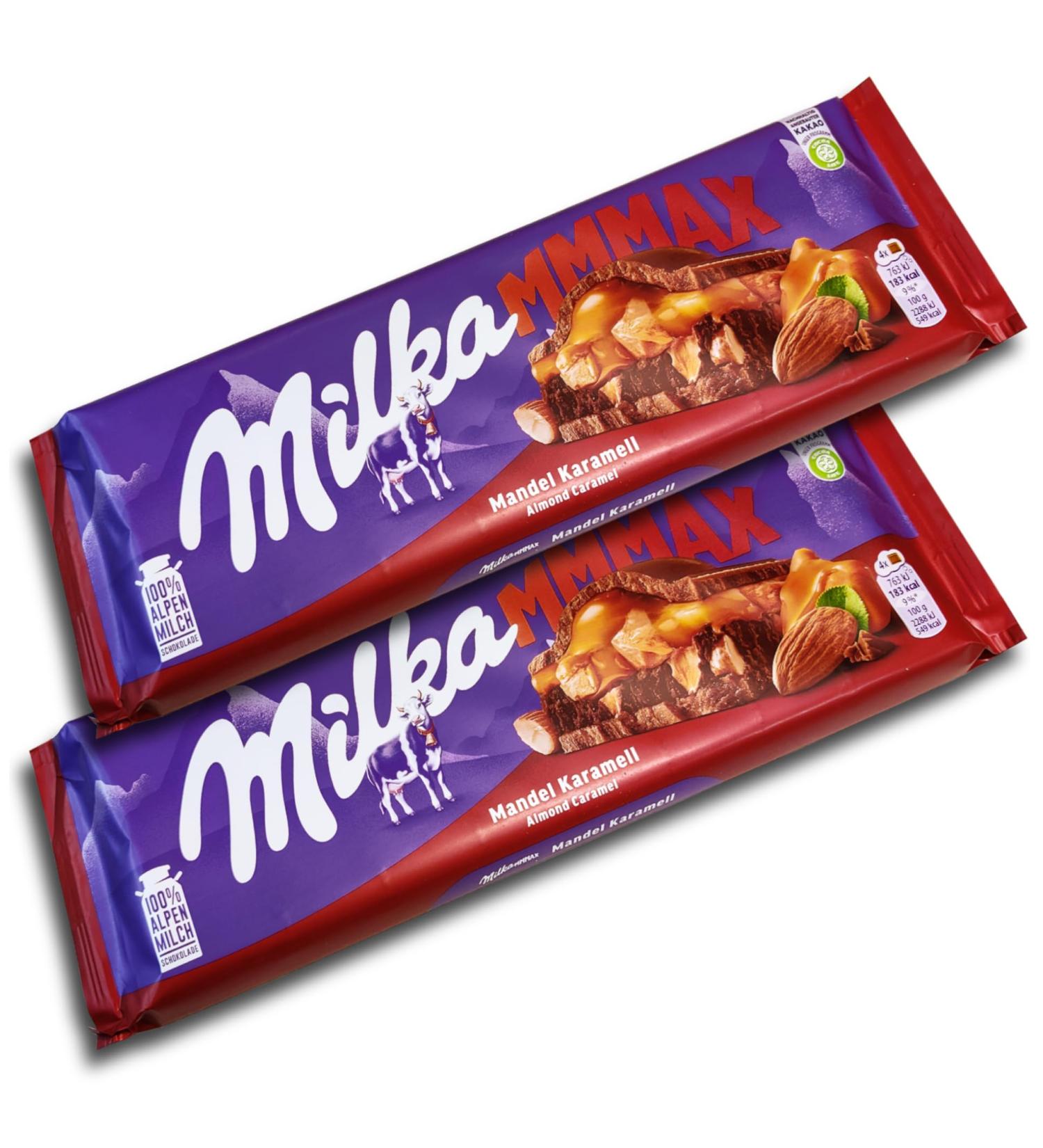 topDeal Milka Mmmax XXL Chocolate Bars 2 x 300 g Caramel Almond (Pack of 2)