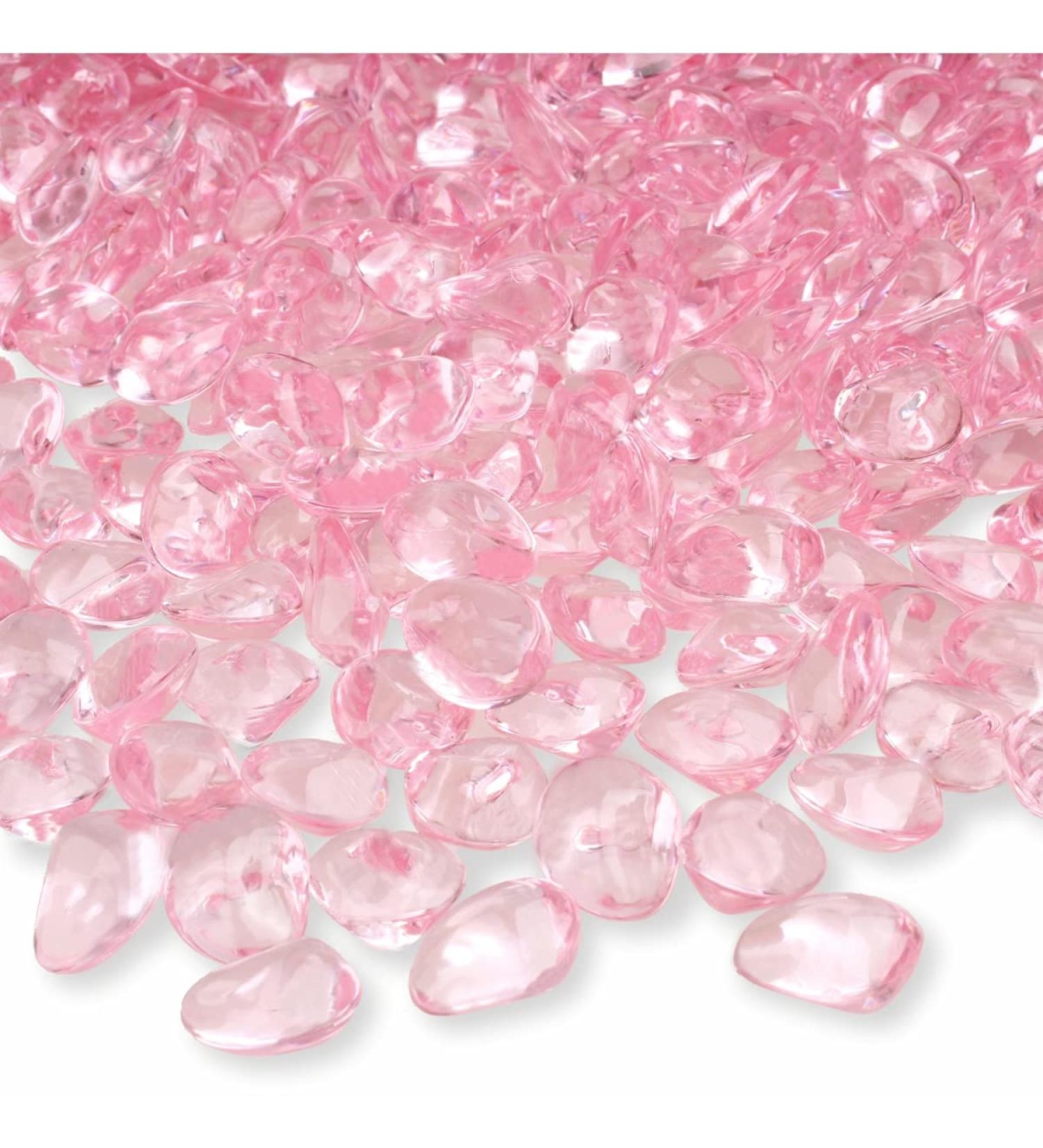 PMLAND 370 PC 16mm Clear Acrylic Stones Table Scattering Wedding Bridal Baby Shower Decorations Soft Pink - Buy Online on GoSupps.com