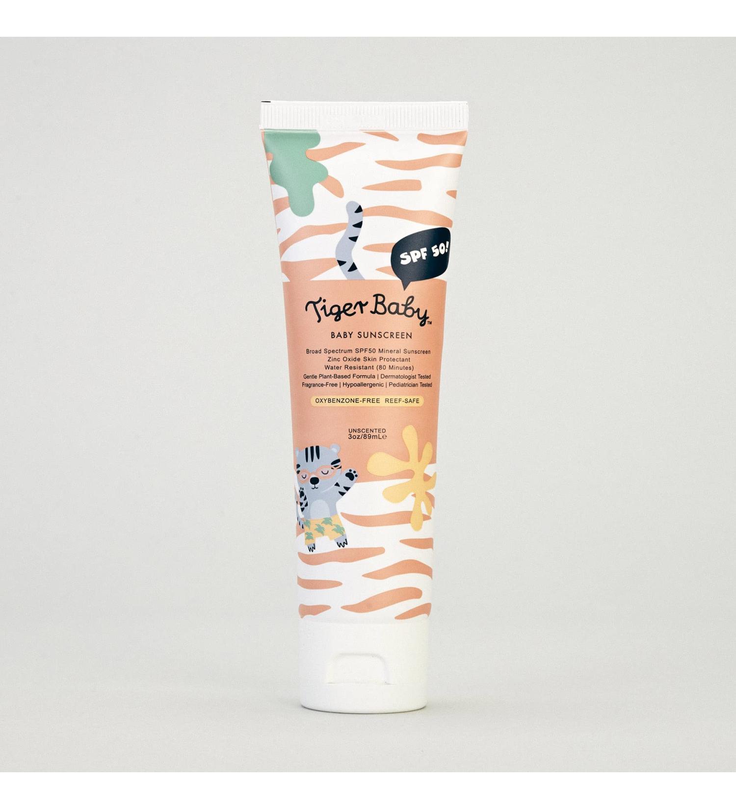Tiger Baby SPF 50 Plant-Based Natural Sunscreen | Organic Broad Spectrum Mineral Sunscreen 3oz | Cruelty-Free - Buy Online on GoSupps.com