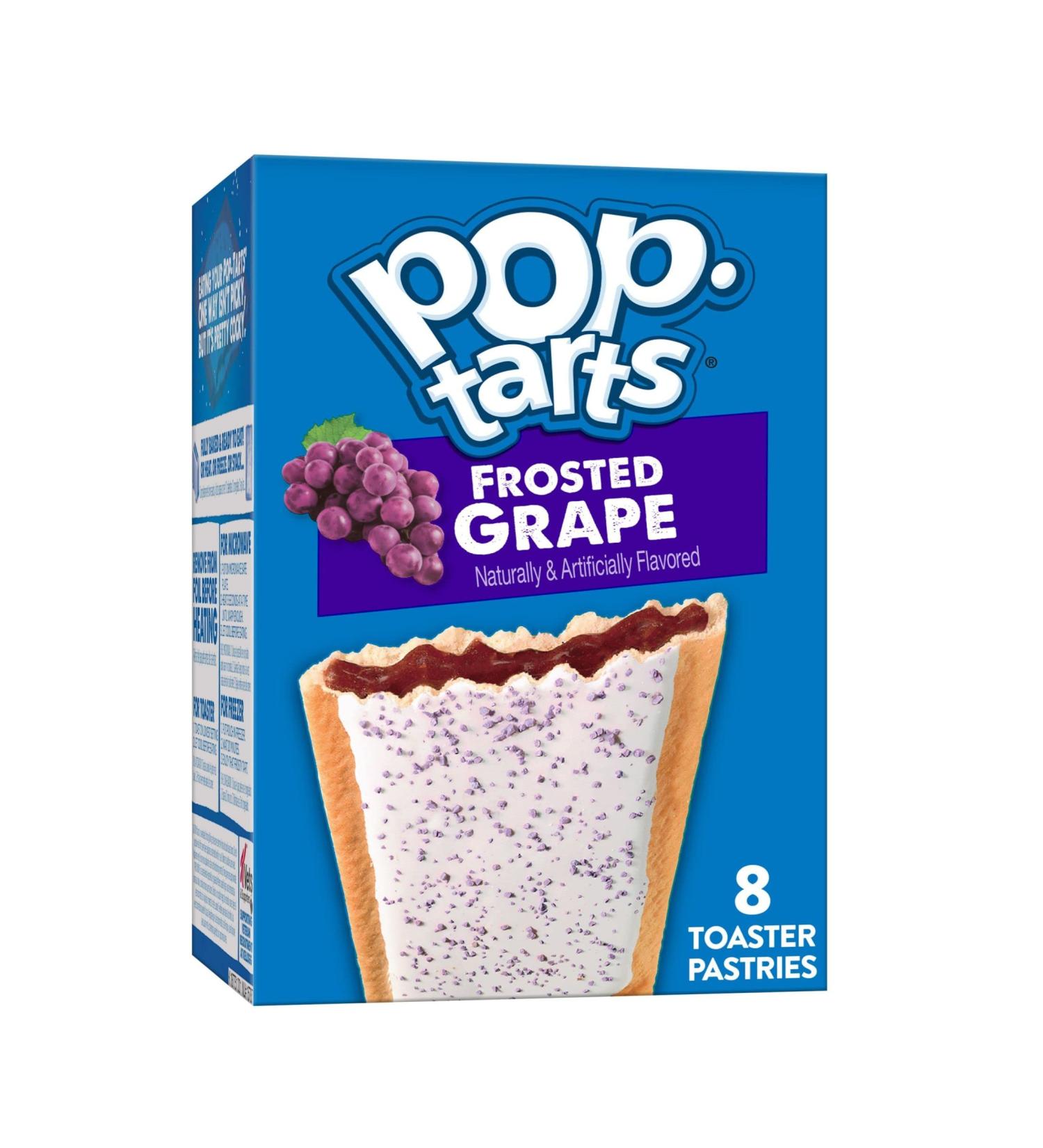 Pop-Tarts Frosted Grape Toaster Pastries - 8 Count Box - Breakfast Foods and Kids Snacks - Buy Online on GoSupps.com