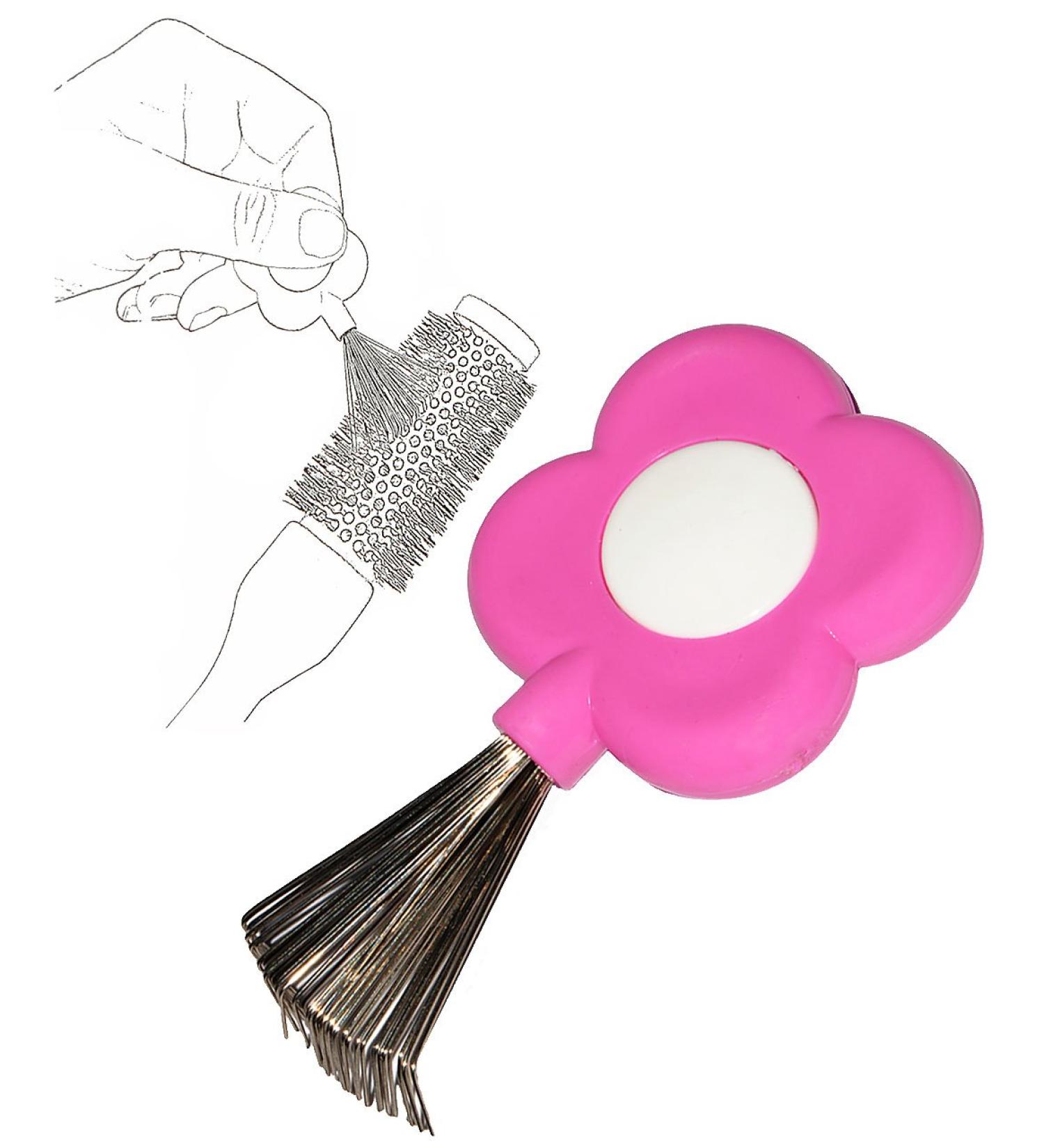 Flowers Pink Cgram & Brush Cleaner - Effortlessly Remove Hair from Brushes & Combs - Ideal for Metal Teeth & Hair Crests - Buy Online on GoSupps.com