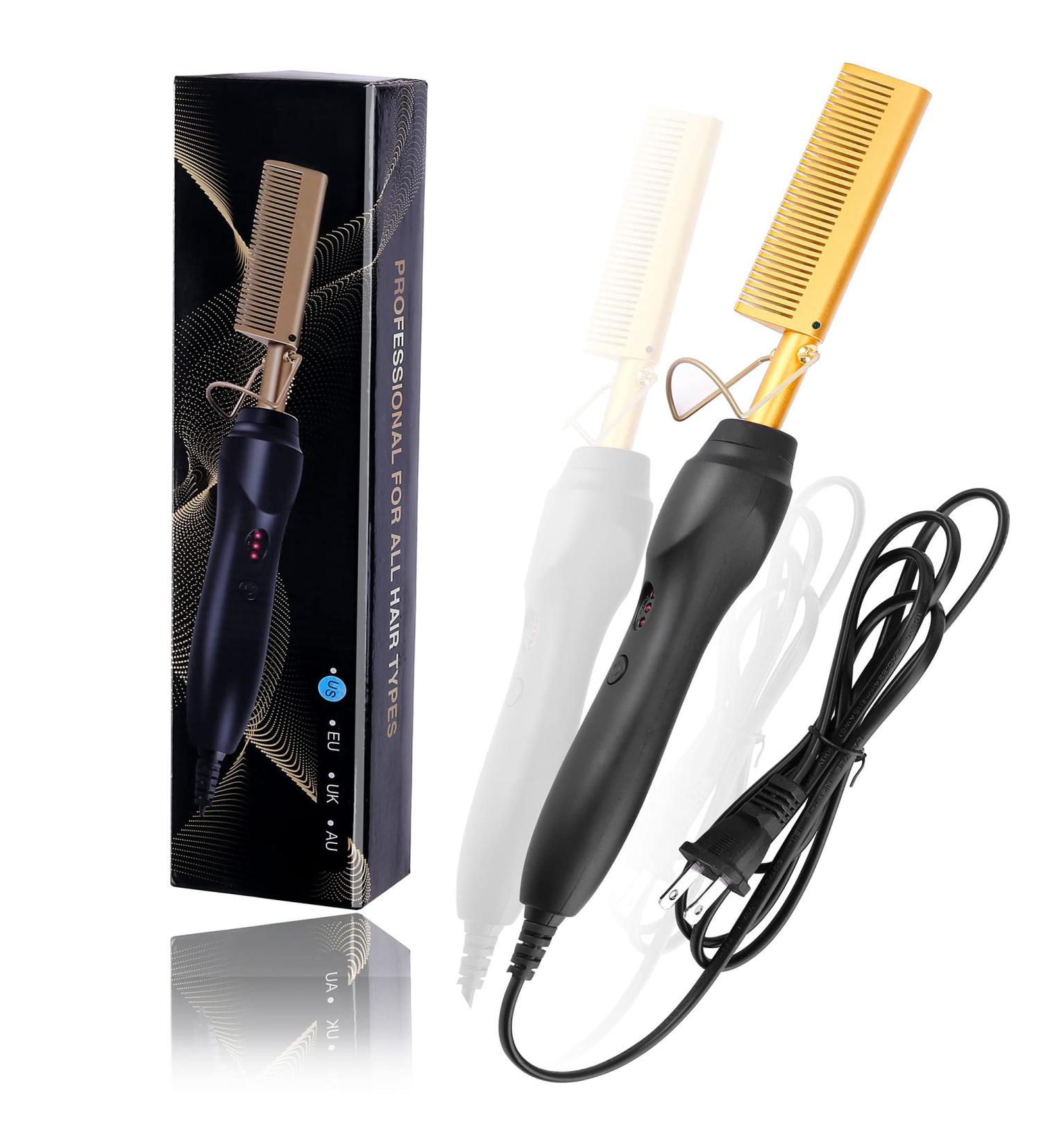 Aethland Hot Comb Electric Hair Straightener - Adjustable High Heat Iron Comb for Natural Black Hair & Wigs - Buy Online on GoSupps.com