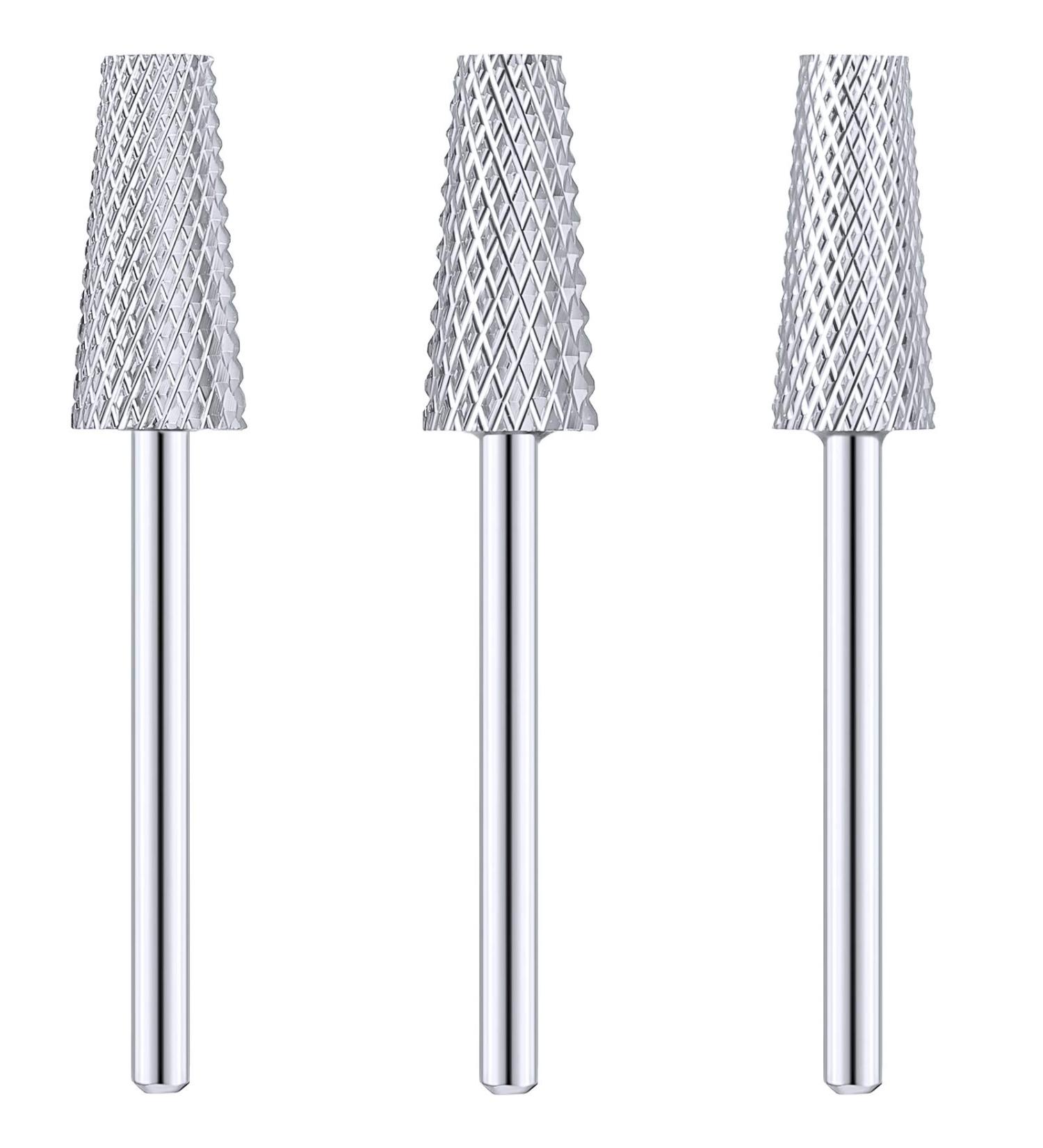 3 Pieces Tapered Barrel Carbide Nail Drill Bit Set - Acrylic Nail File Cuticle Bits for Gel Nails - Manicure Pedicure Tools (XF F M) - Buy Online on GoSupps.com