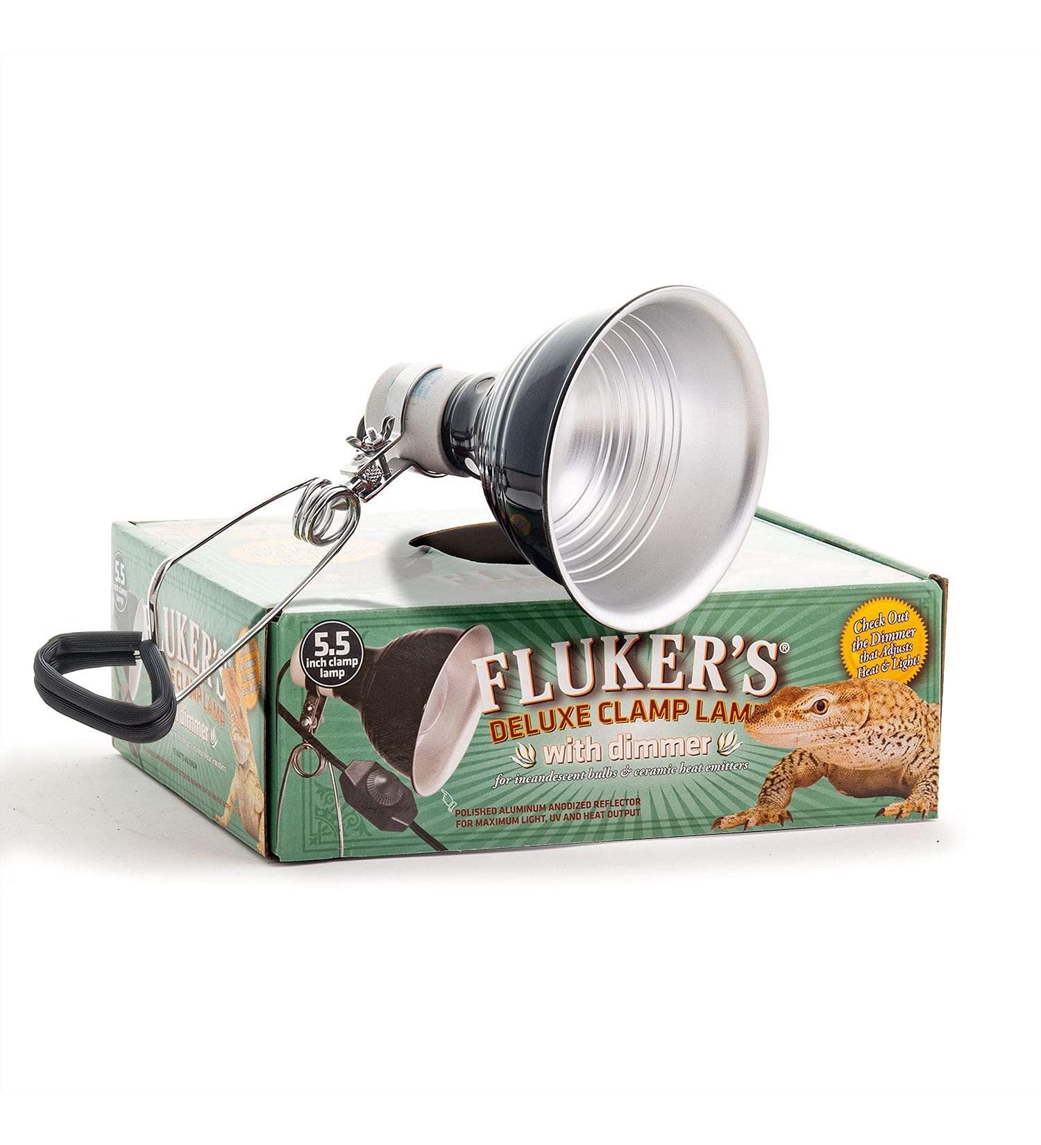 Fluker's Repta-Clamp 5.5 Ceramic Lamp with Dimmable Switch - Ideal for Reptile Lighting - Buy Online on GoSupps.com
