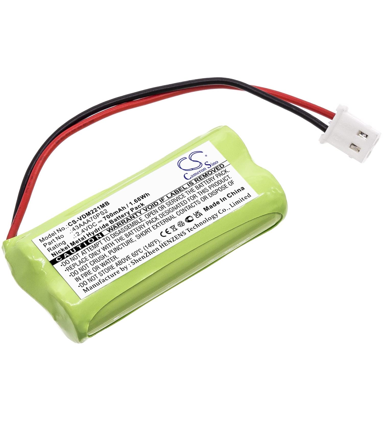 43AAA70PS2 Replacement Battery for DM221-2 DM221 DM222 - 700mAh 2.4V | International Shipping Available - Buy Online on GoSupps.com