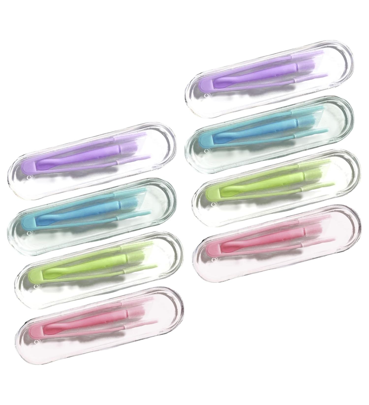 8 PCs Silicone Contact Lens Applicator Set - Portable Tools with Tweezers & Memory Case | Reusable Contact Lens Remover for Easy Eye Care - Buy Online on GoSupps.com