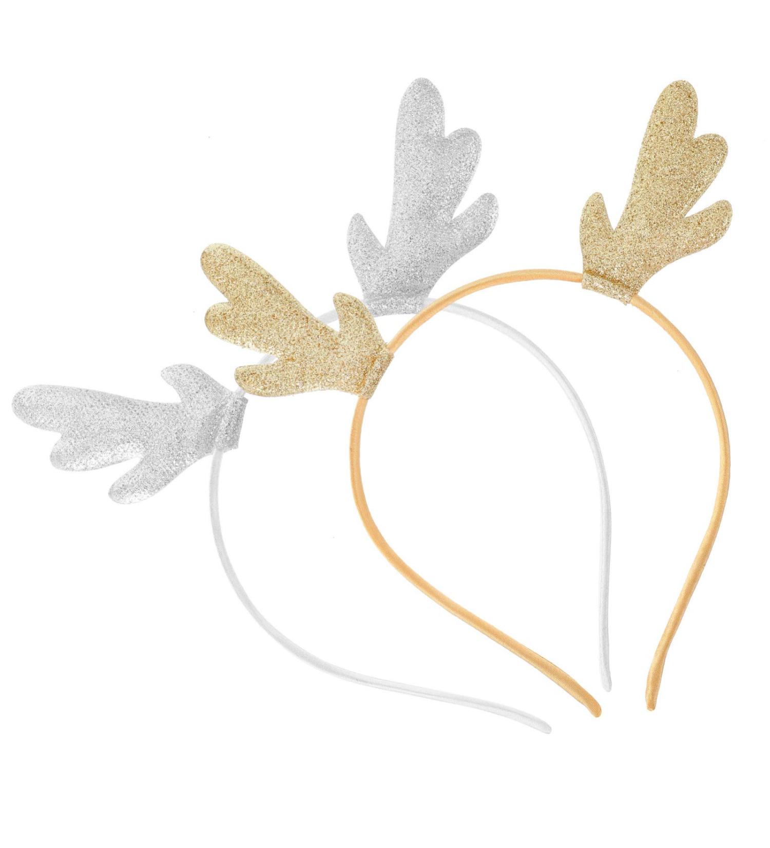 Lurrose 4pcs Christmas Antler Hair Band - Chip Shape Hair Ties for Party Cosplay | Gold & Silver | 19 x 16 x 0.8 cm - Buy Online on GoSupps.com