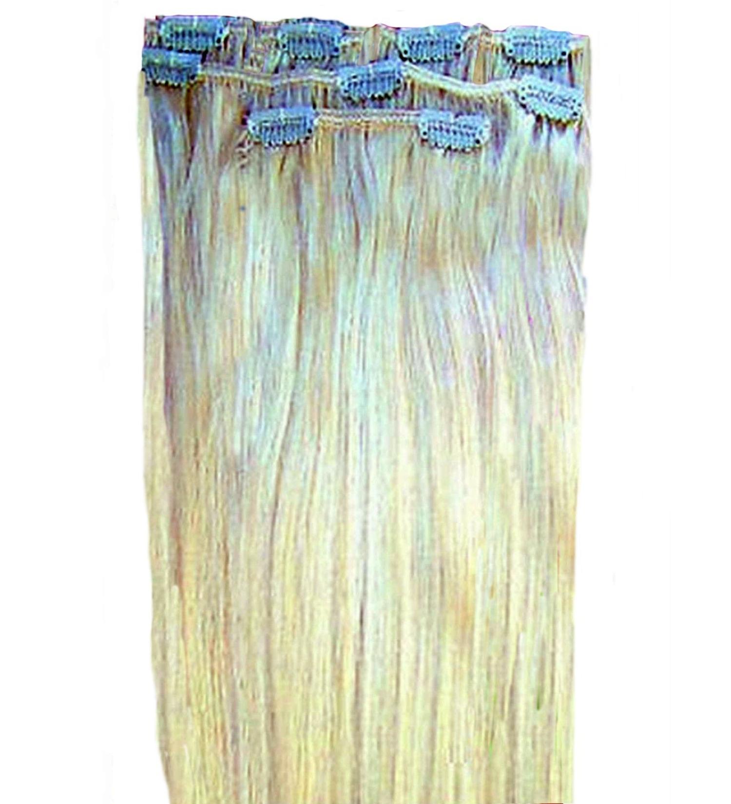 Forever Young Clip In Remy Human Hair Extensions Half Head 40g 18" Length Light Blonde #613