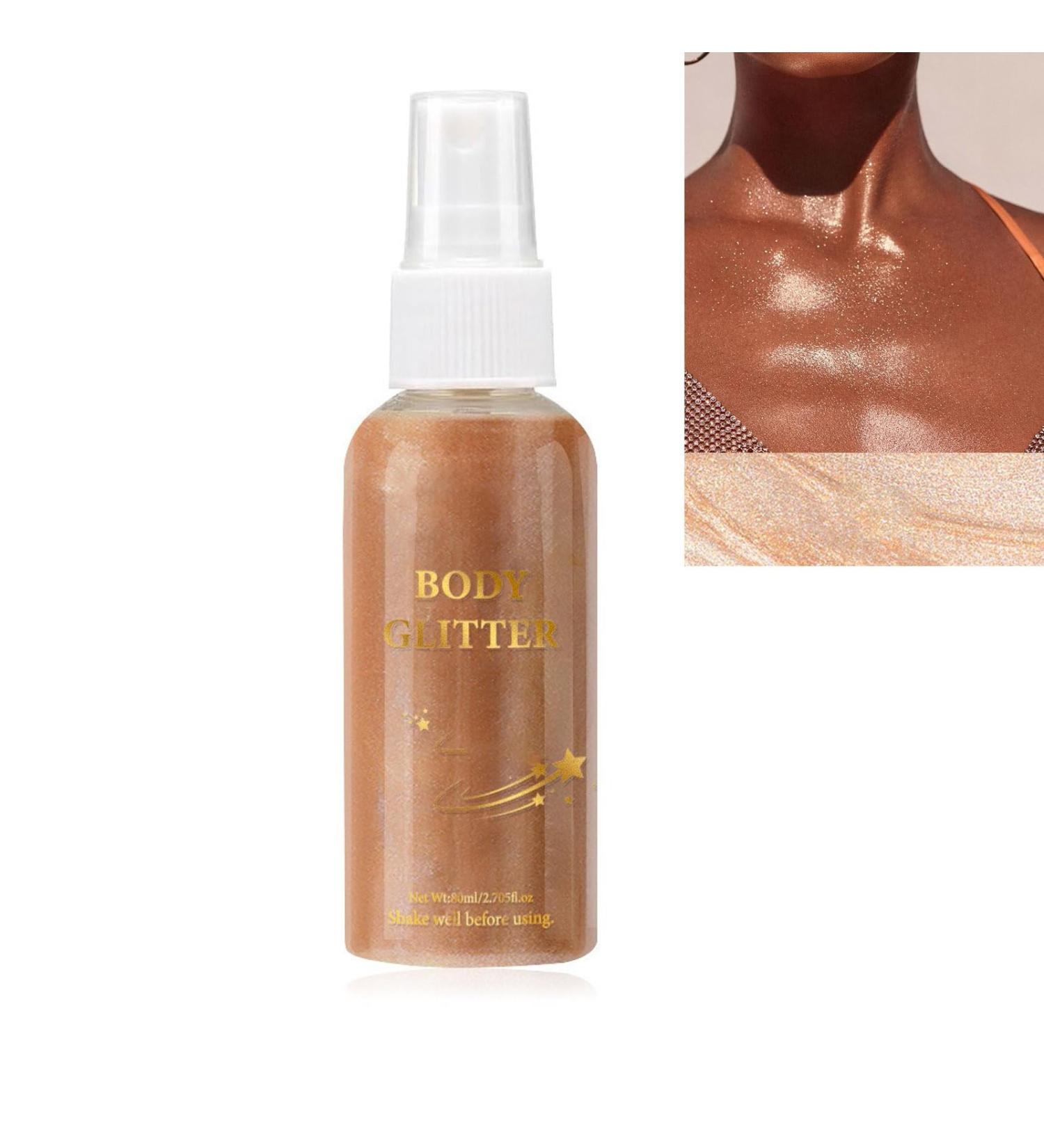 Body Shimmer Oil 80ml Moisturizing Body Glow Glitter Oil Waterproof Shimmering Body Luminizer Liquid Illuminator Highlighter Tinted Shimmer Body Lotion Glowing Bronzer Makeup (C 80ml) - Buy Online on GoSupps.com