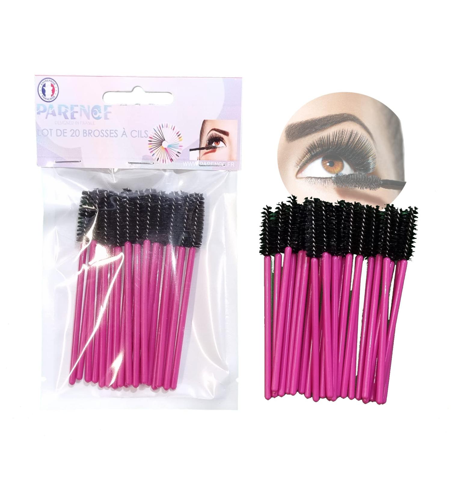 Parence Eyelash Brushes - 20 Pack Premium Soft Fiber Washable & Half-Reusable Mascara & Eyebrow Applicators in Violet & Black - Buy Online on GoSupps.com