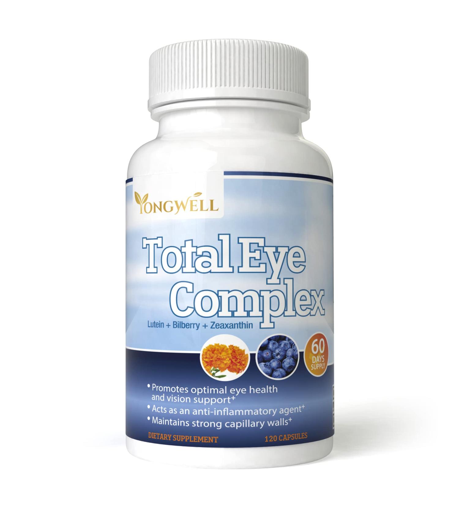 Eye Health Support: Total Eye Complex with Lutein, Bilberry, and Zeaxanthin - 120 Capsules - Buy Online on GoSupps.com