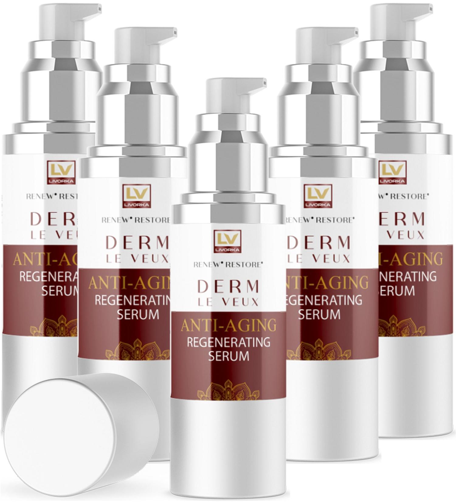 LIVORKA (5 Pack) Derm Le Veux Cream Le Veux Face Cream Veur Veus Dermlevue Le Veux Deluxe 5 Bottles - Buy Online on GoSupps.com