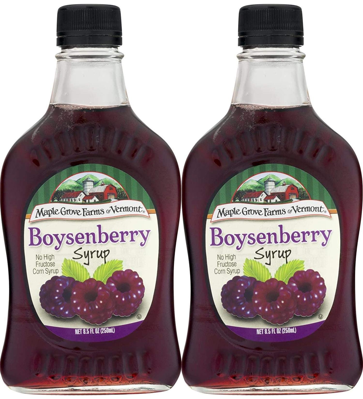 Maple Grove Farms Boysenberry Syrup 8.5 Ounce Pack of 2