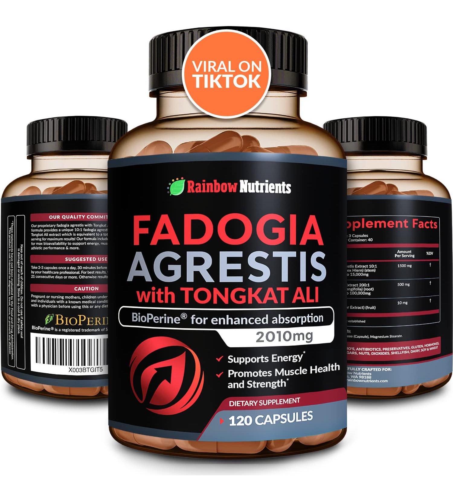 Fadogia Agrestis & Tongkat Ali Supplement - 15 000mg Fadogia + 100 000mg Tongkat Ali + BioPerine - Boost Stamina Strength & Muscle Health - Non-GMO Made in USA - 120 Capsules - Buy Online on GoSupps.com
