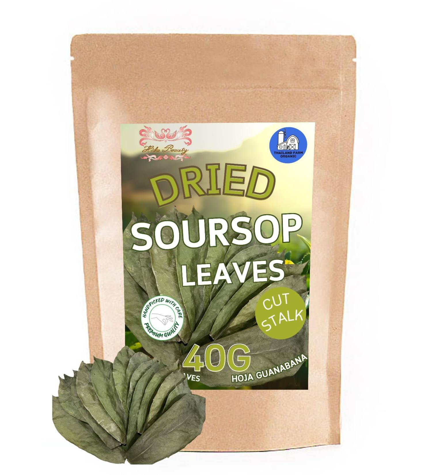 Hida Beauty Premium Leaves Cut Stalk Whole Cold Air Dried Leaves 40g Soursop Graviola Leaves Hoja De Guanabana - Buy Online on GoSupps.com