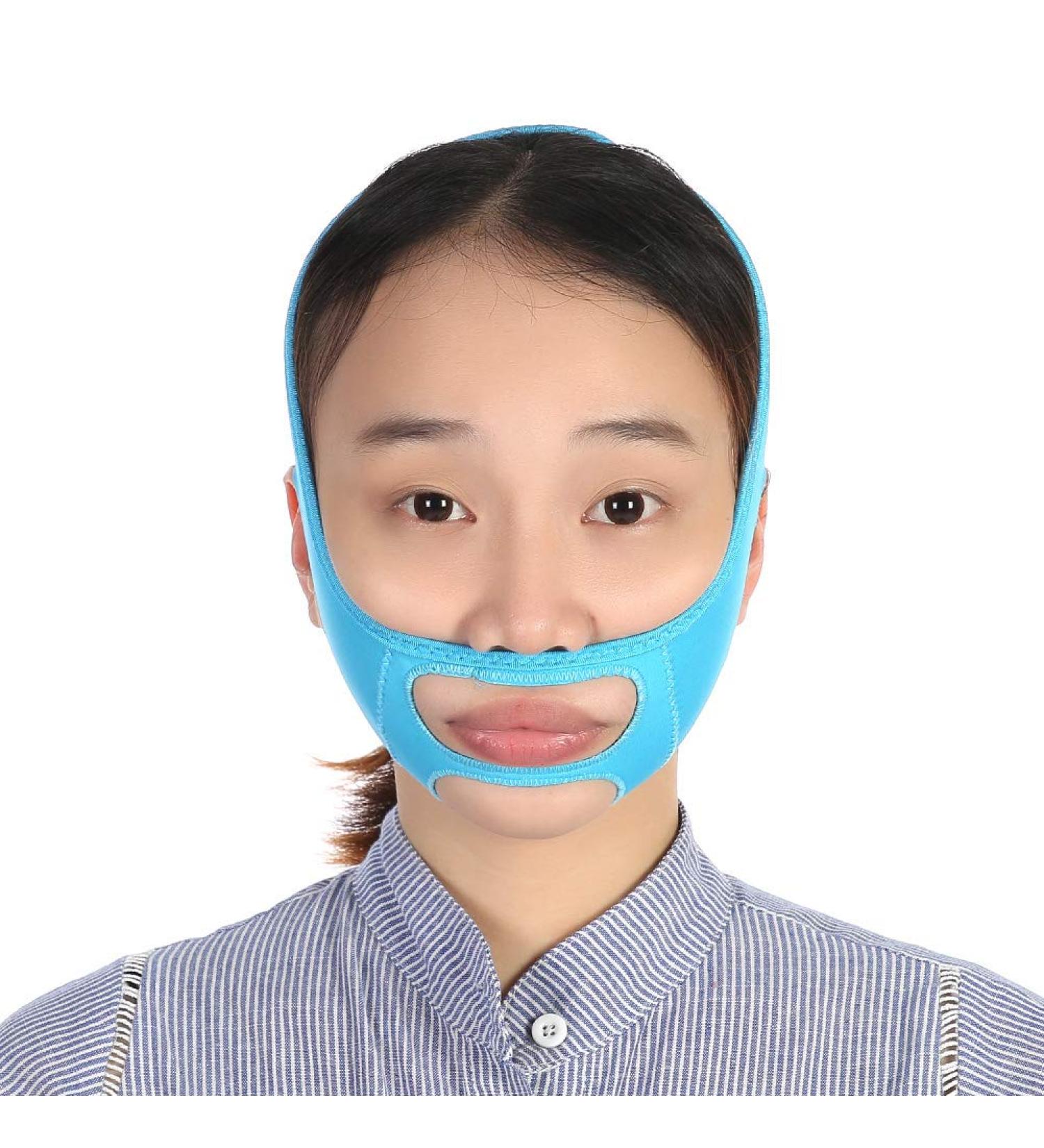 Dioche Double Chin Reducer V Shape Face Slimming Belt Breathable Adjustable V Line Face-Lift Strap Double Chin Reducer for Eliminates Sagging Skin Tightening and Anti Aging - Buy Online on GoSupps.com