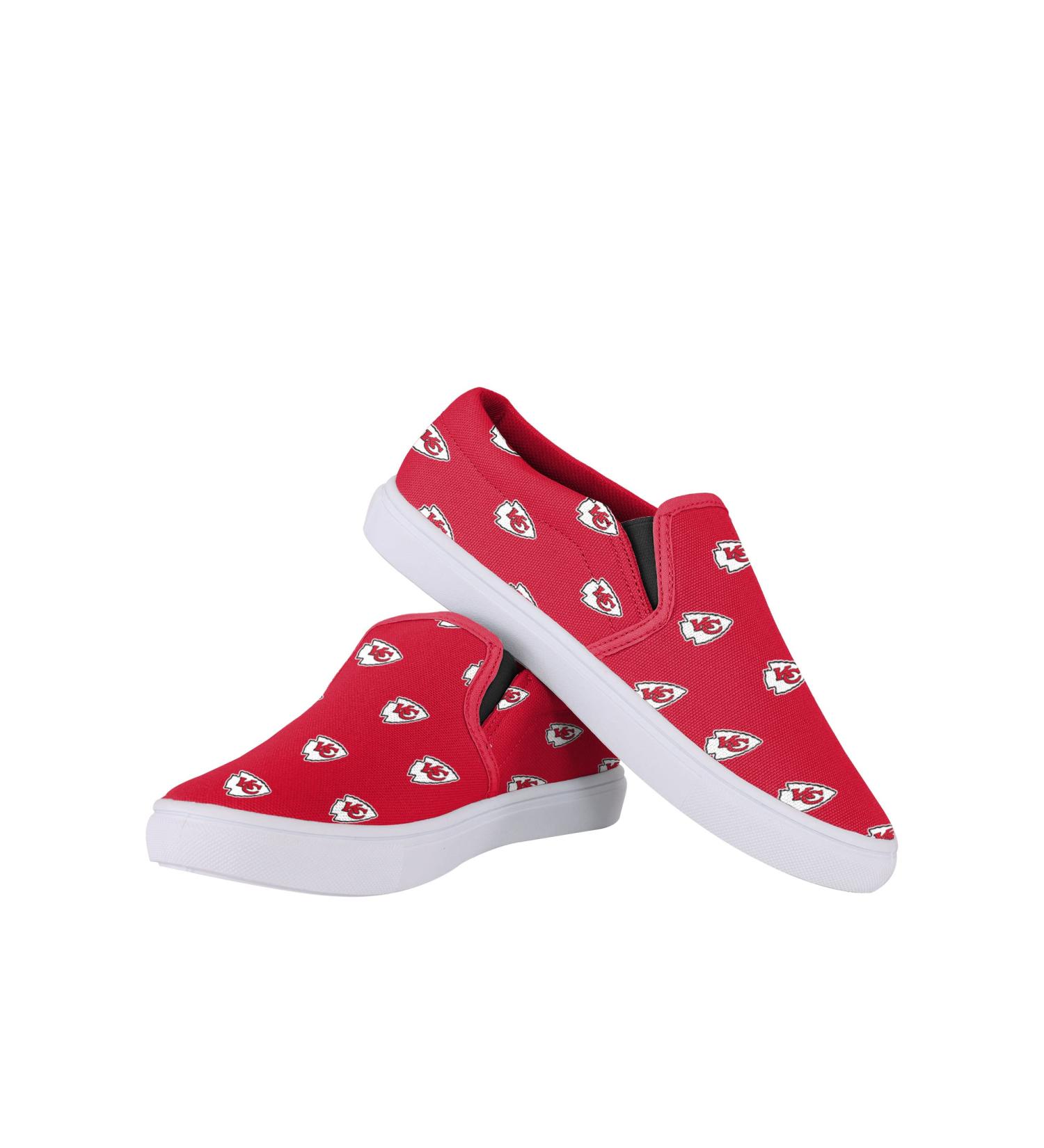 FOCO Kansas City Chiefs Women's Repeat Logo Canvas Slip-On Shoes - Size 8 - Buy Online on GoSupps.com