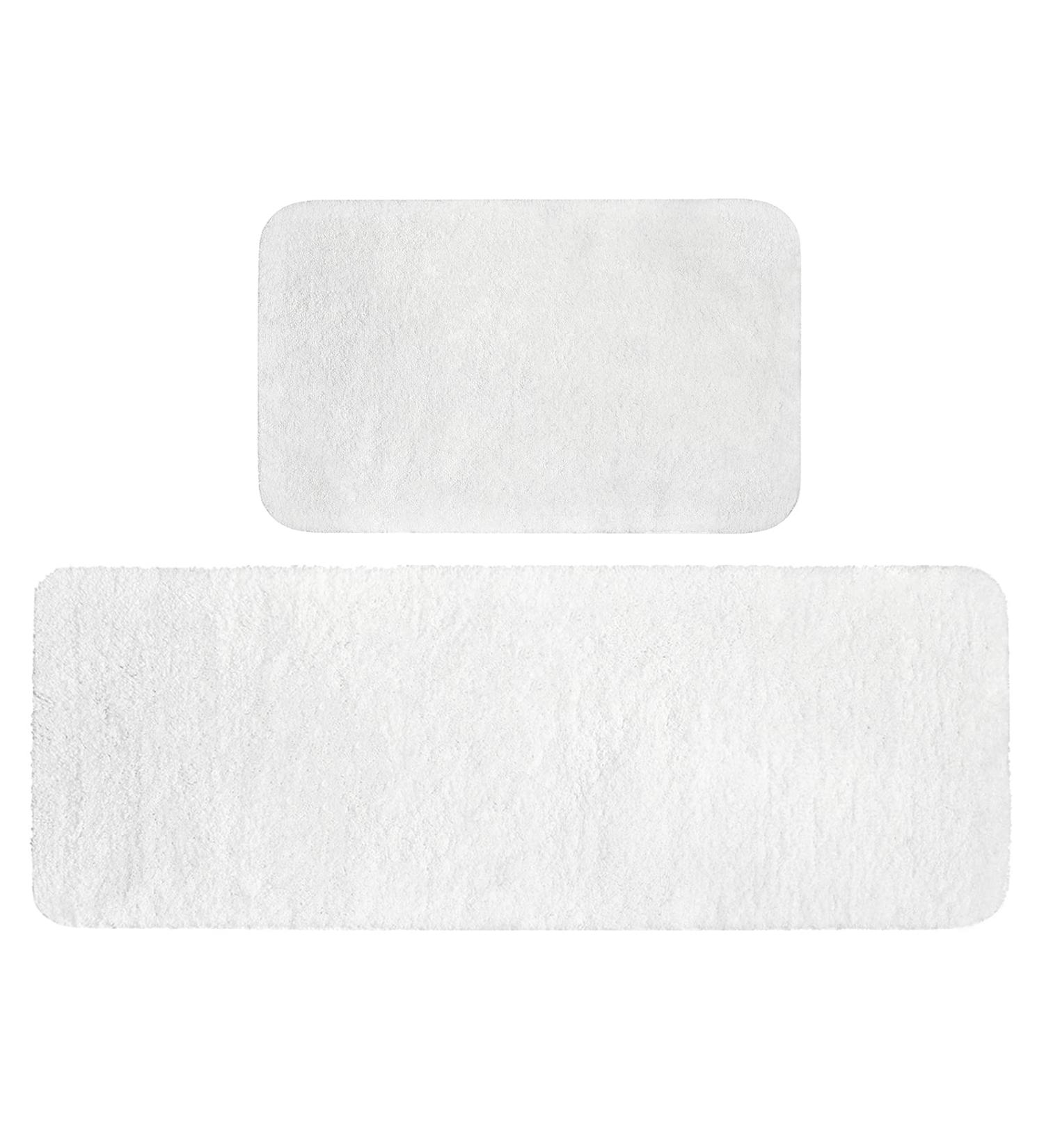 Miulee Bath Mat Set - Non-Slip Washable Bathroom Carpet 40x60cm & 45x120cm - Stylish White Shower Rack and Hall Mat for Home Use - Buy Online on GoSupps.com