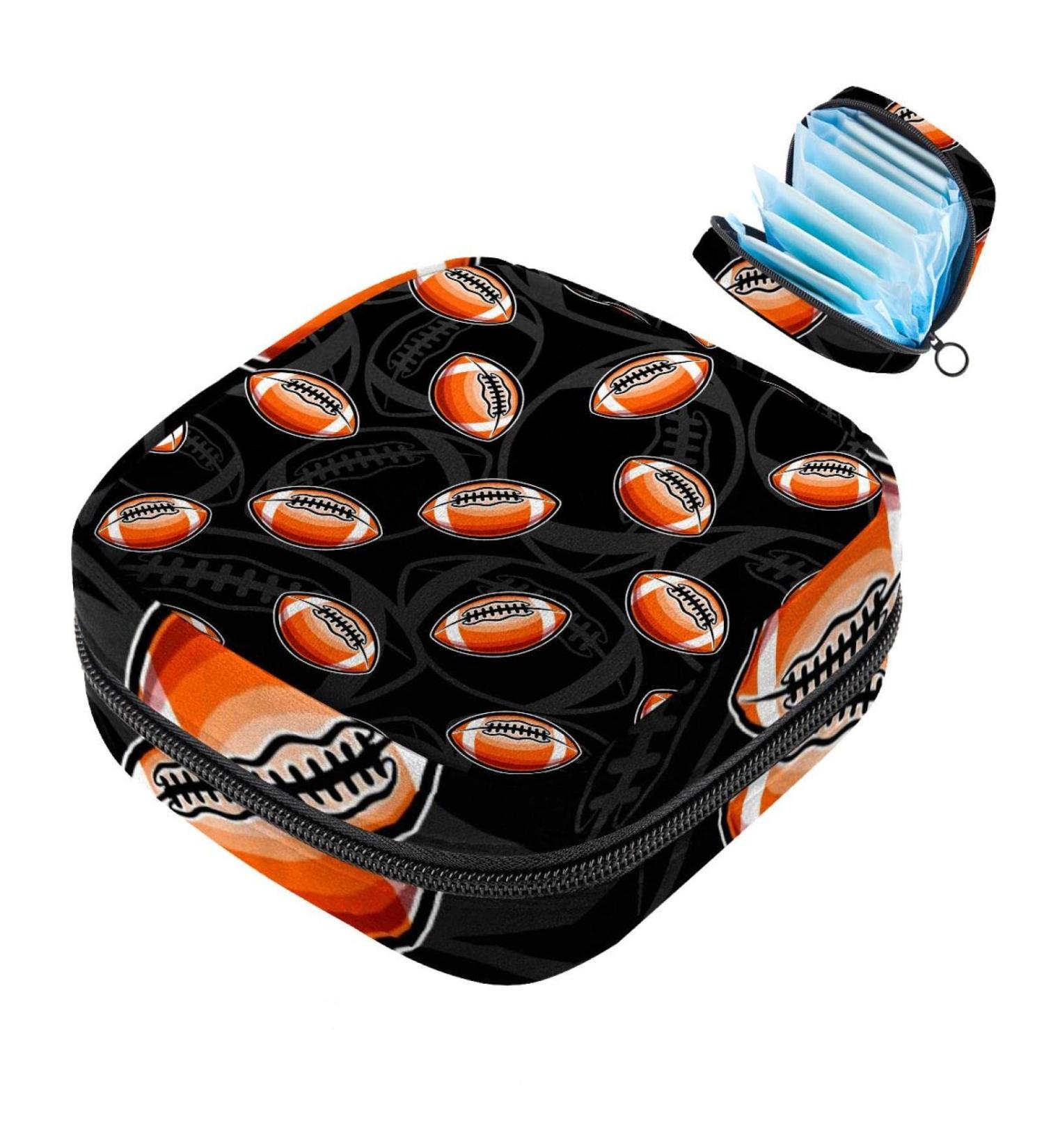 Portable Men's & Women's Tie Storage Bag | American Football Rugby Balls | Compact Menstrual Pad & Cup Pocket with Zip for Teens & Girls - Buy Online on GoSupps.com