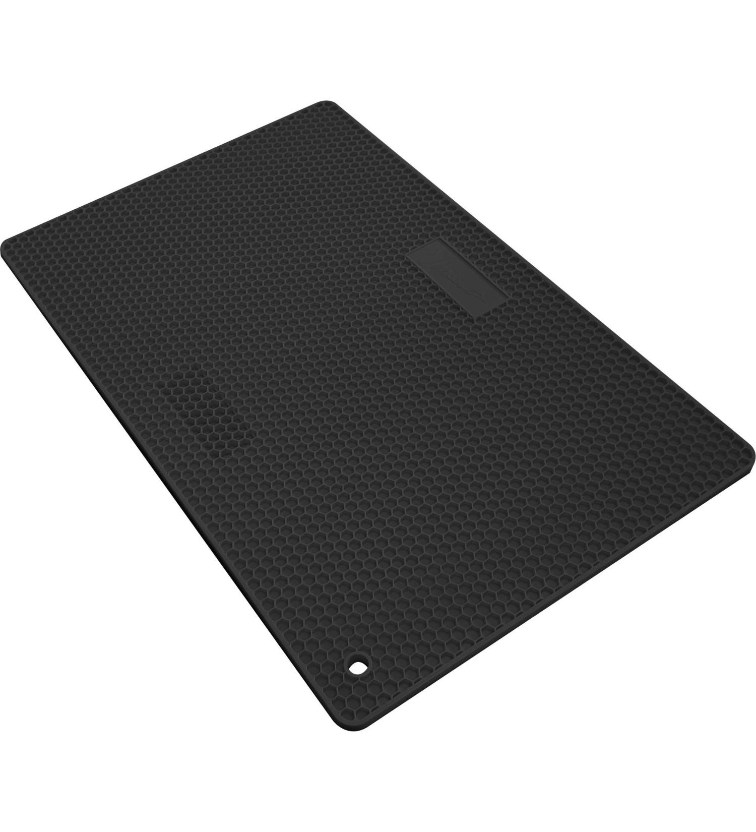 Vincent Heat Resistant Silicone Tool Mat For Styling and Barber Station | For Curling Irons Flat Irons Hot Styling Tools (Black)