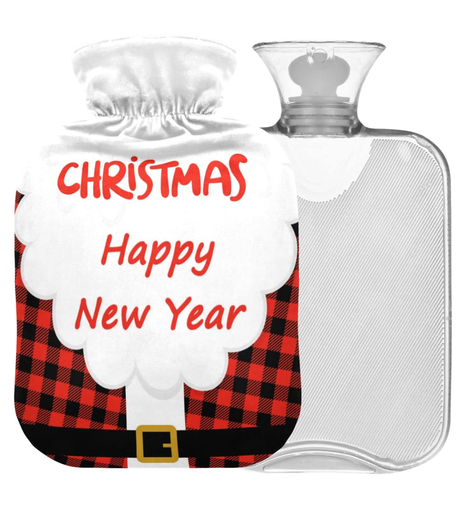 Naanle Santa Claus Heat Bottle 2L - Transparent Hot Water Bottle for Bed Hand & Foot Warmer - Pain Relief & Cold Therapy for Winter - Buy Online on GoSupps.com