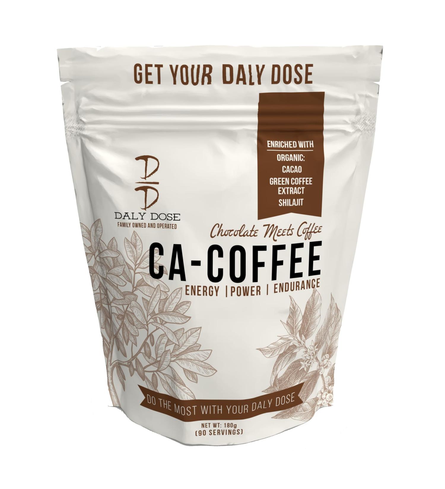 Ca-Coffee - 90 Servings of Organic Shilajit & Cacao | Green Coffee Extract for All-Day Energy Focus & Endurance - Buy Online on GoSupps.com