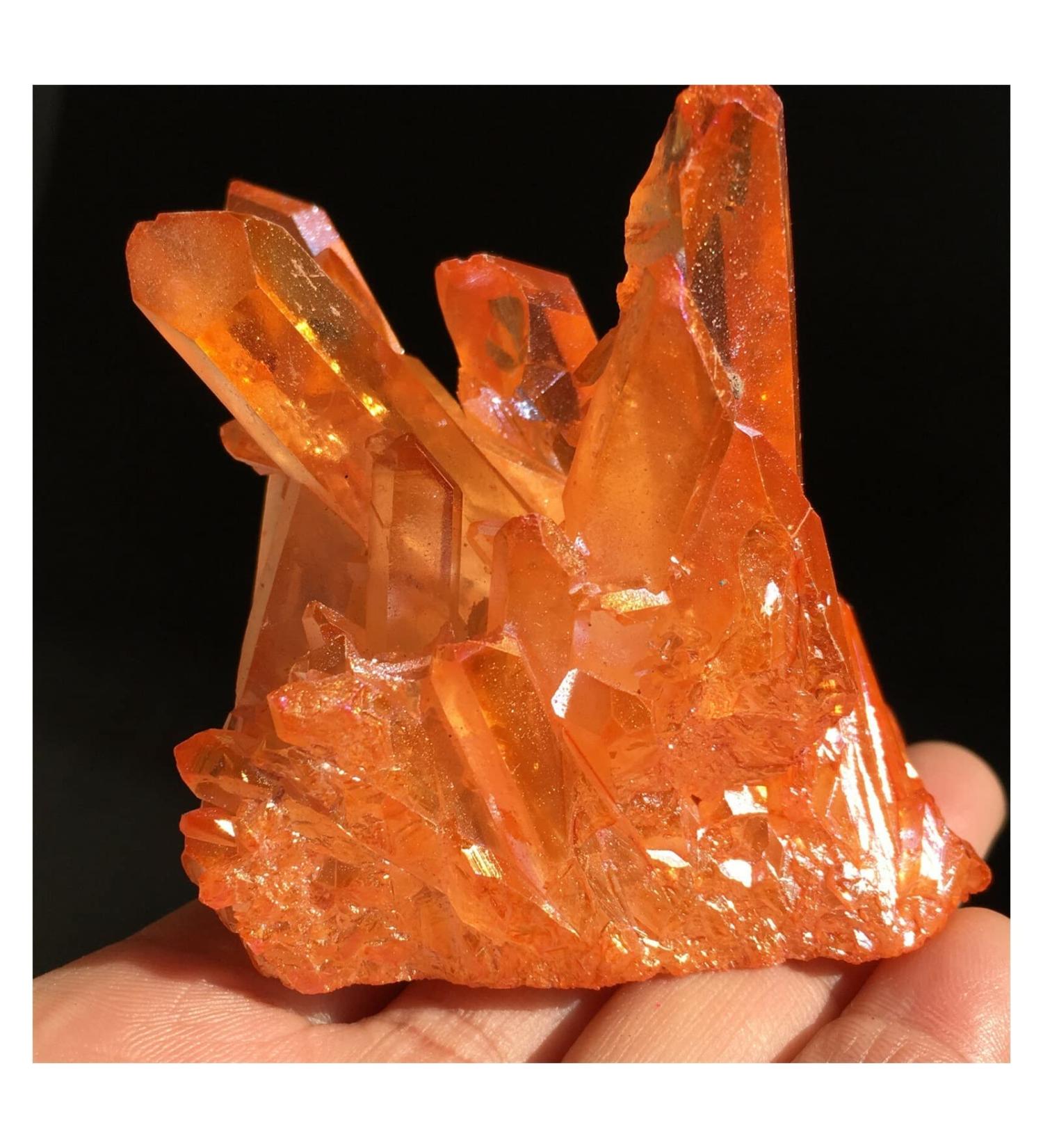 Natural Crystal Rough Natural Clear Angel Aura Crystal Cluster Electroplating Titanium Coating Quartz Cluster Stone Decoration Natural Luster - Buy Online on GoSupps.com