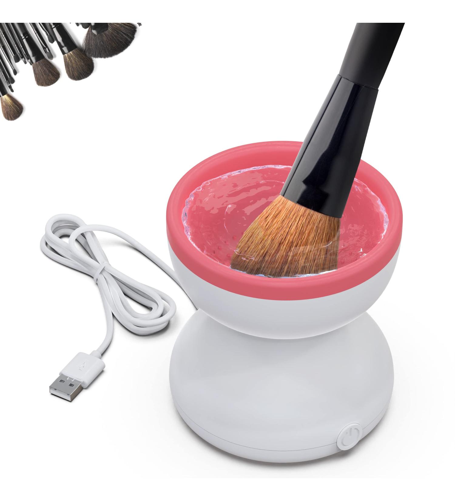Electric Makeup Brush Cleaner Machine by InfinityyS | USB Automatic Cleanser for All Brushes - Easy to Use - Pink - Buy Online on GoSupps.com