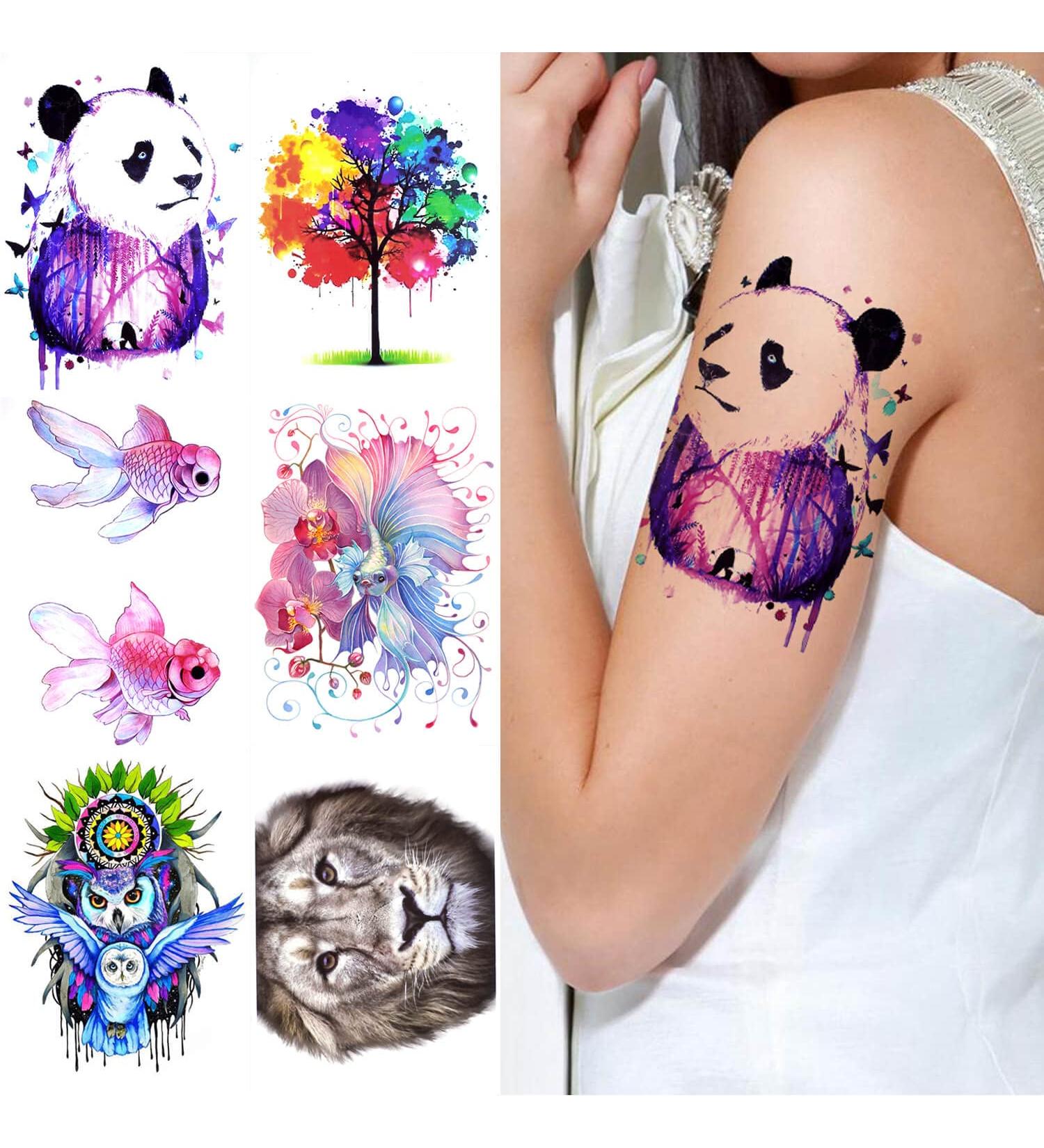 Colorful Animal Temporary Tattoo Sticker Set - 8 Sheets | Waterproof & Long Lasting | Fun Fake Tattoos for Kids & Women - Buy Online on GoSupps.com