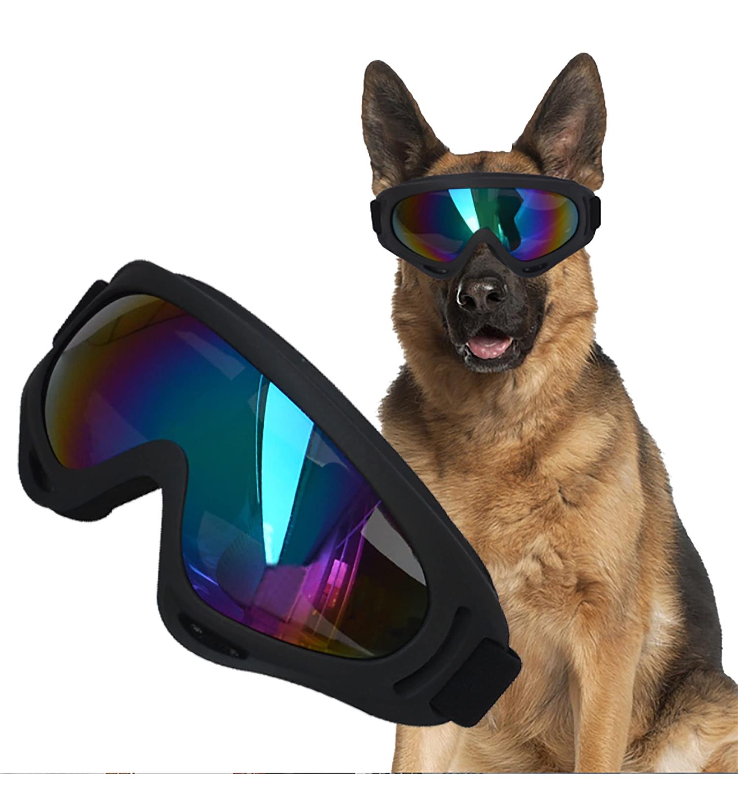 Jiamian Pet Sunglasses for Dogs - Waterproof UV Protection Adjustable Straps for Medium & Large Breeds - Anti-Fog & Windproof Black2 - Buy Online on GoSupps.com