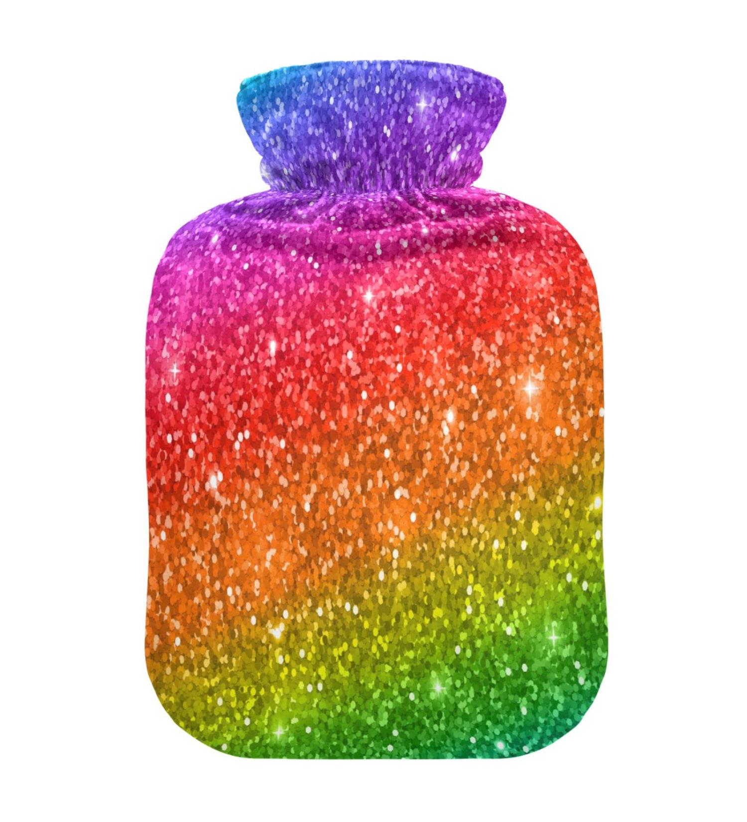 Buy Rainbow Glitter Star Galaxy Hot Water Bottle 2L - Ideal for Cramps & Pain Relief | Hot/Cold Compress for All Ages - Buy Online on GoSupps.com