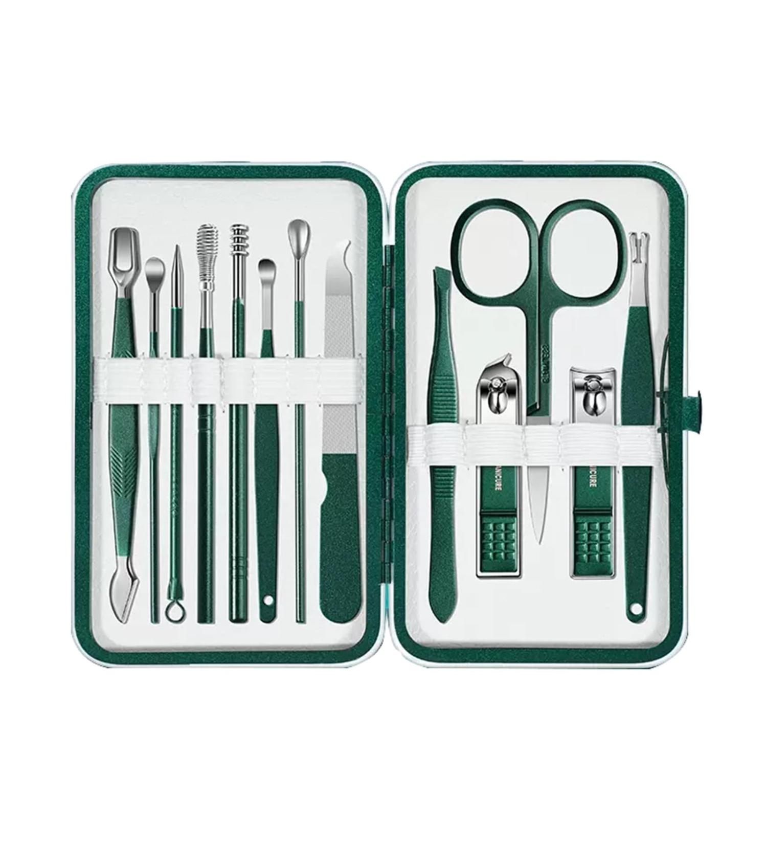 Stainless Nail Clippers Pedicure Kit Professional Grooming Kits Nail Care Tools for Home Workplace Outdoor Travel (Color : Green B) - Buy Online on GoSupps.com