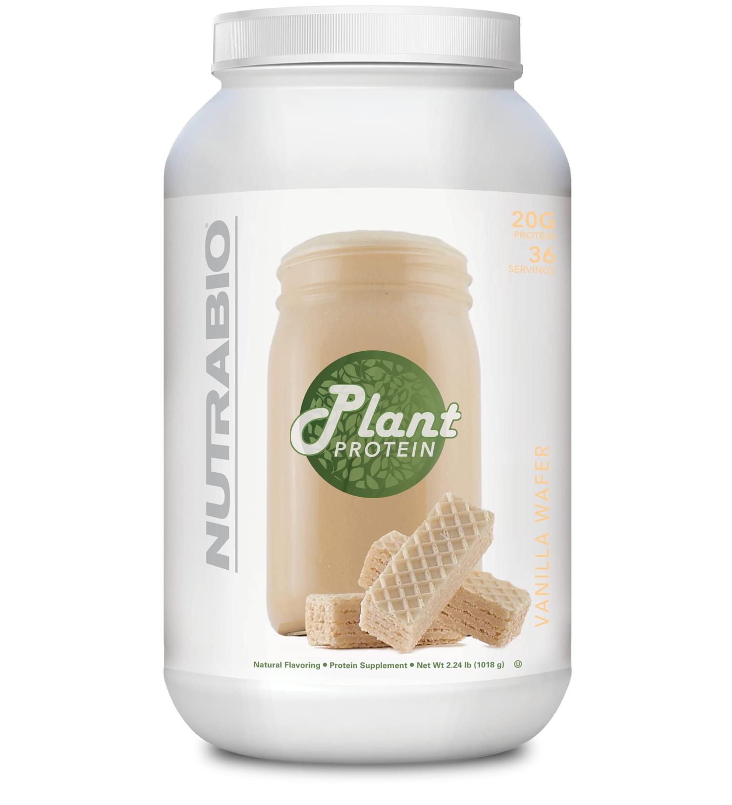 NutraBio Plant Protein - 20G Gluten & Dairy Free Vanilla Wafer | Complete Amino Acids Non-GMO Zero Fillers 36 Servings - Buy Online on GoSupps.com