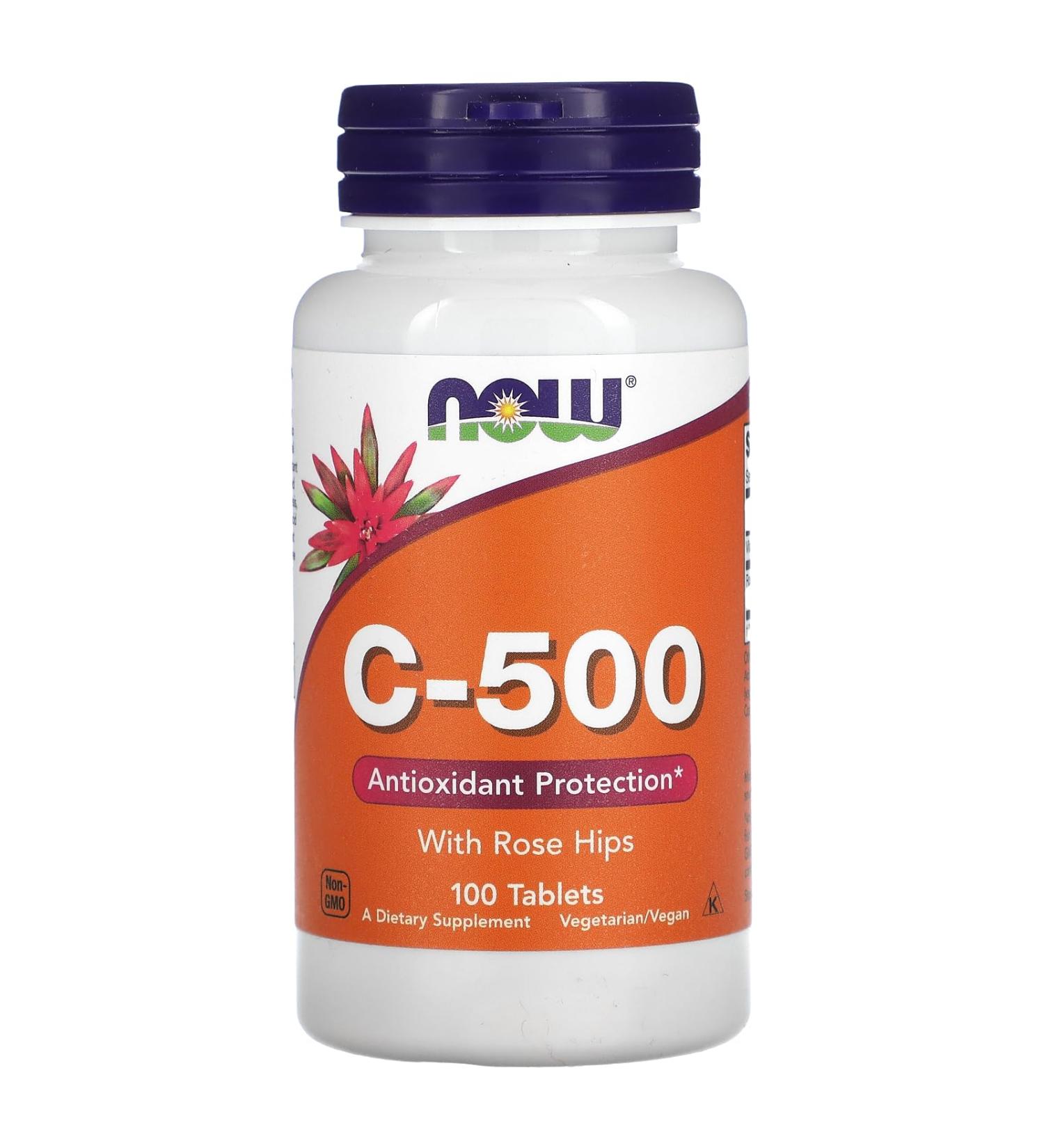 NOW Foods C-500 with Rose HIPS 100 Tablets