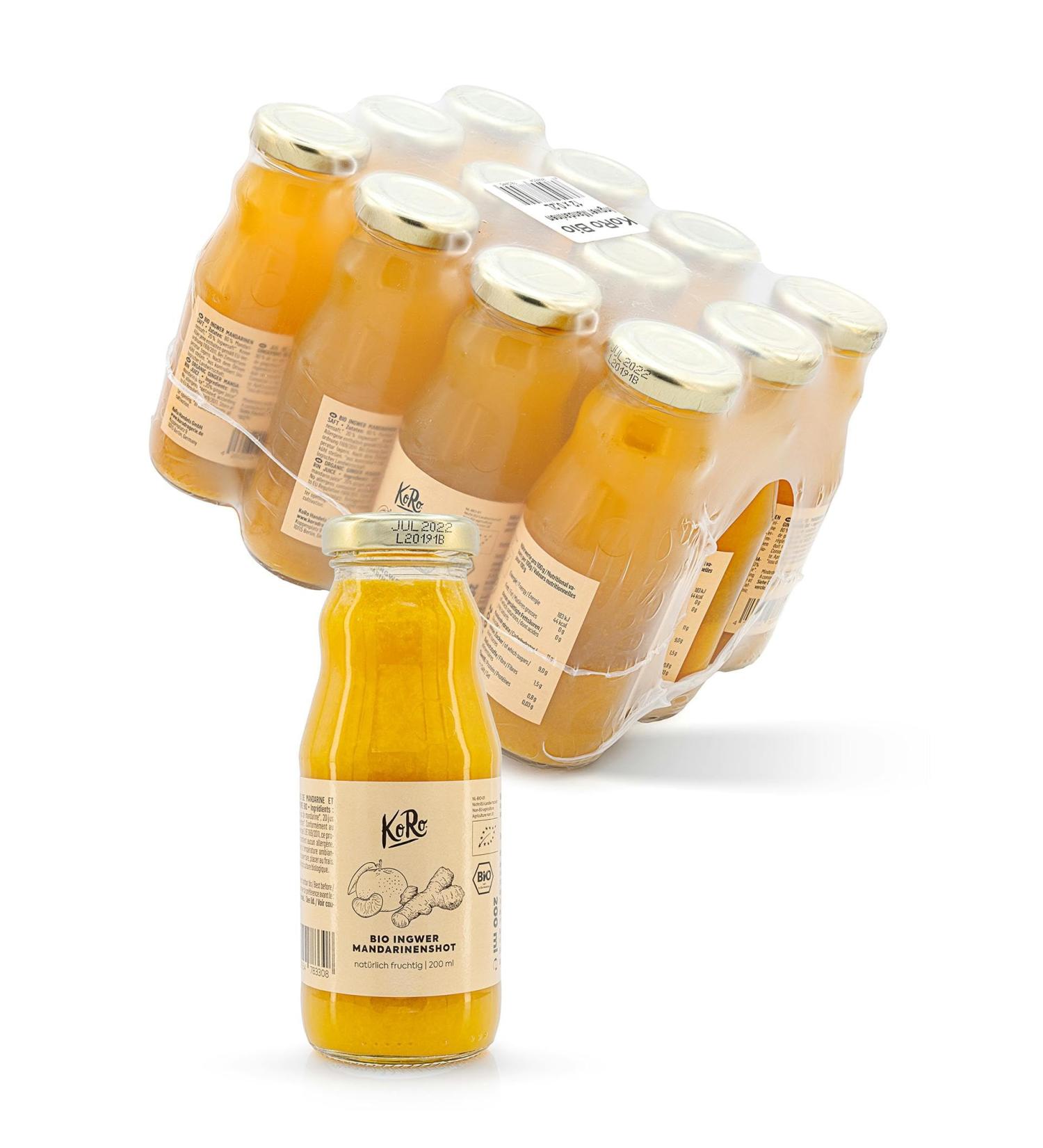 KoRo - Shot mandarine-gingembre bio - 12 x 200 ml - Vegan jus fruit pour consommation pur ou bien ajouter dans des cocktails et th s - Buy Online on GoSupps.com